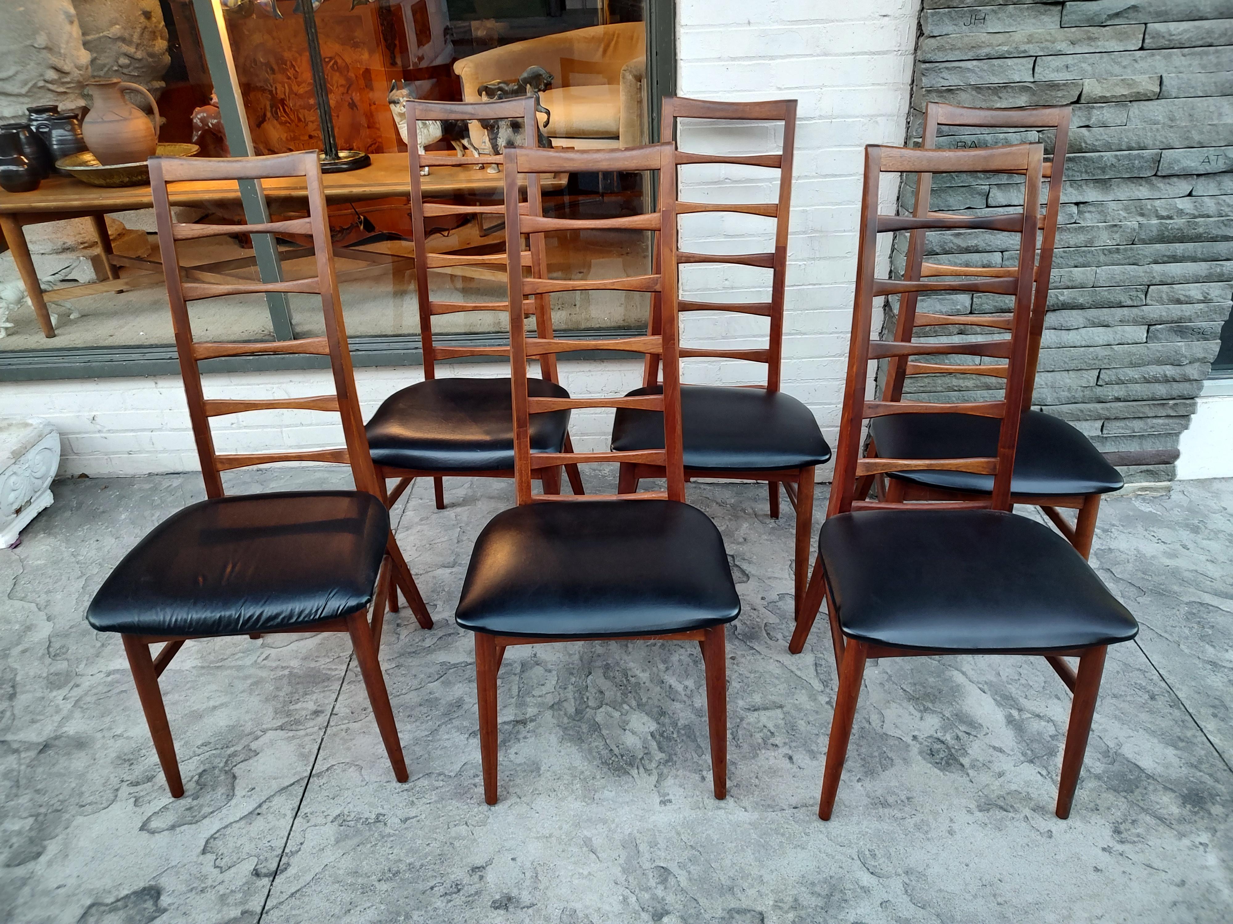 Mid-Century Modern Sculptural Walnut Ladder Back Chairs by Koefoeds Hornslet 4