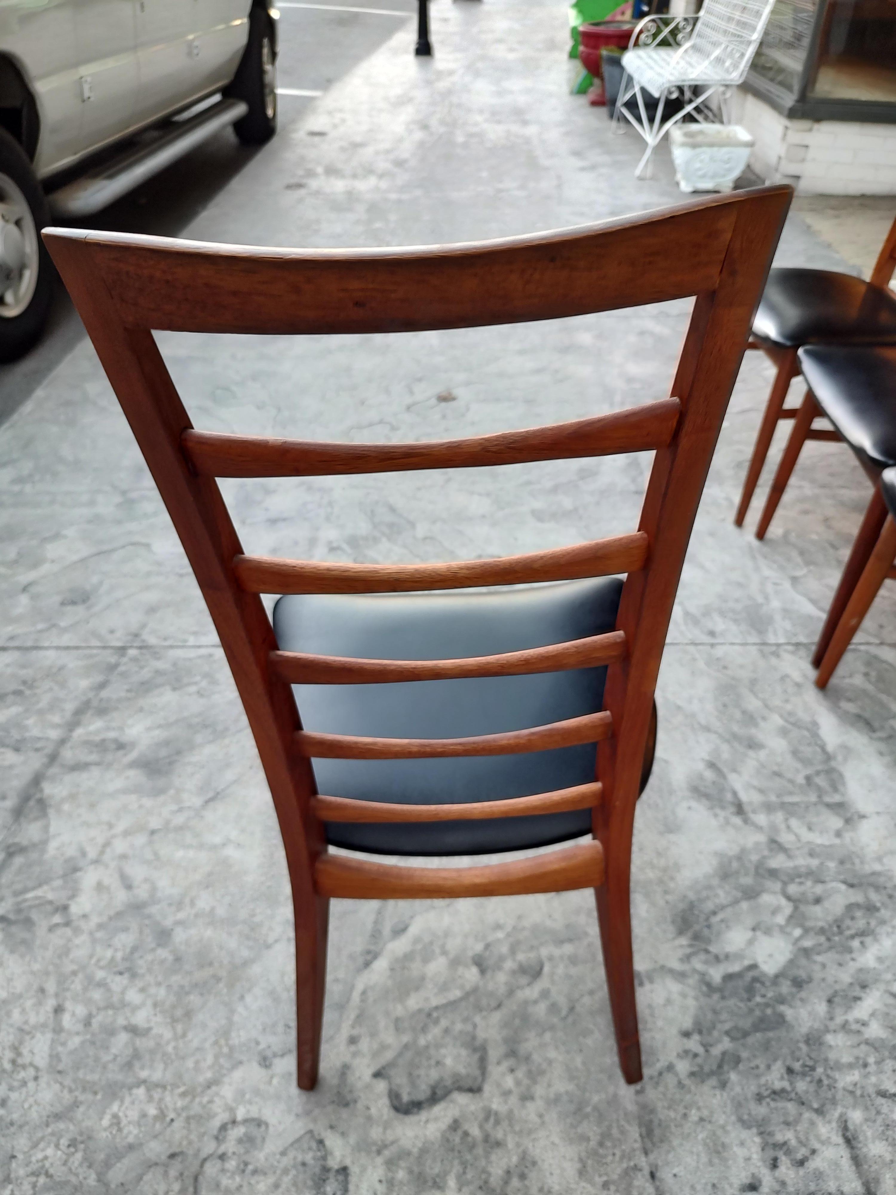 Mid-20th Century Mid-Century Modern Sculptural Walnut Ladder Back Chairs by Koefoeds Hornslet