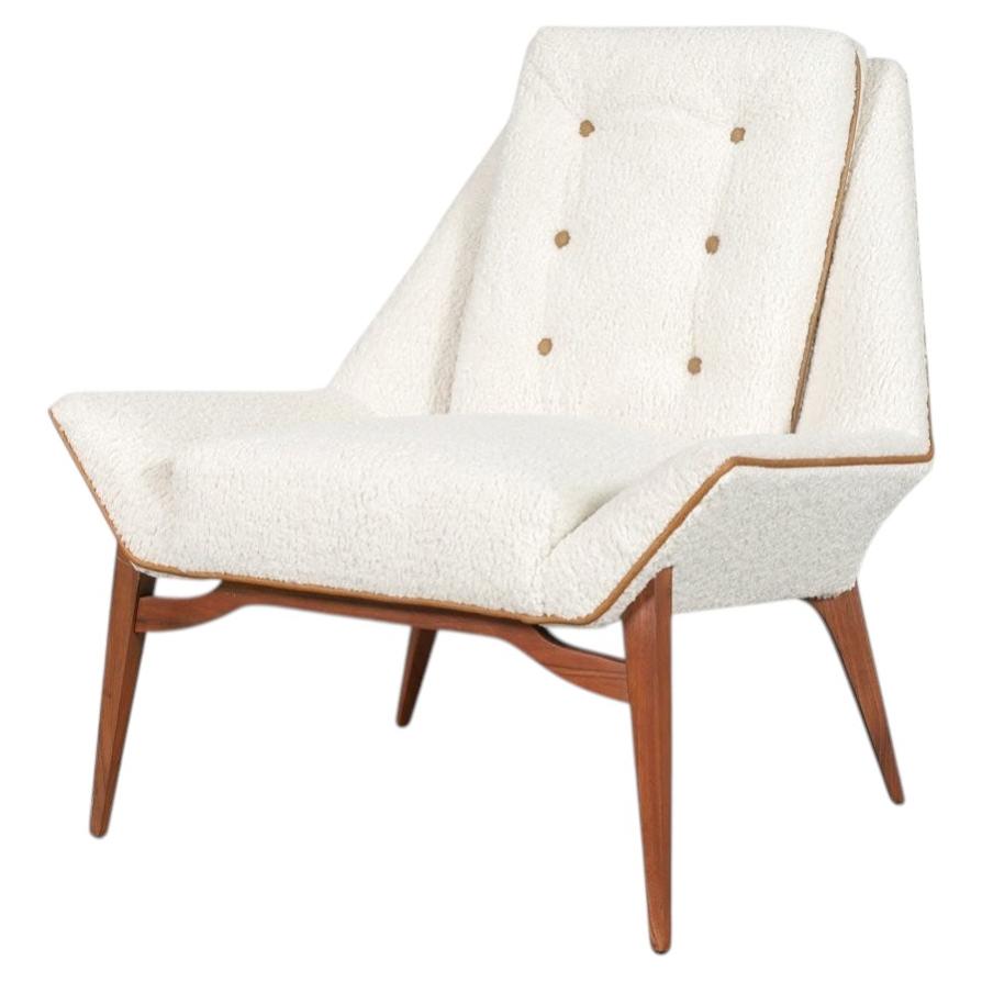 Mid-Century Modern Sculptural Walnut Lounge Chair, 1950s