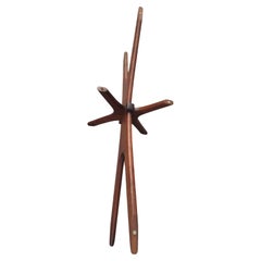 Mid-Century Modern Sculptural Walnut & Oval Glass Cocktail Table Adrian Pearsall