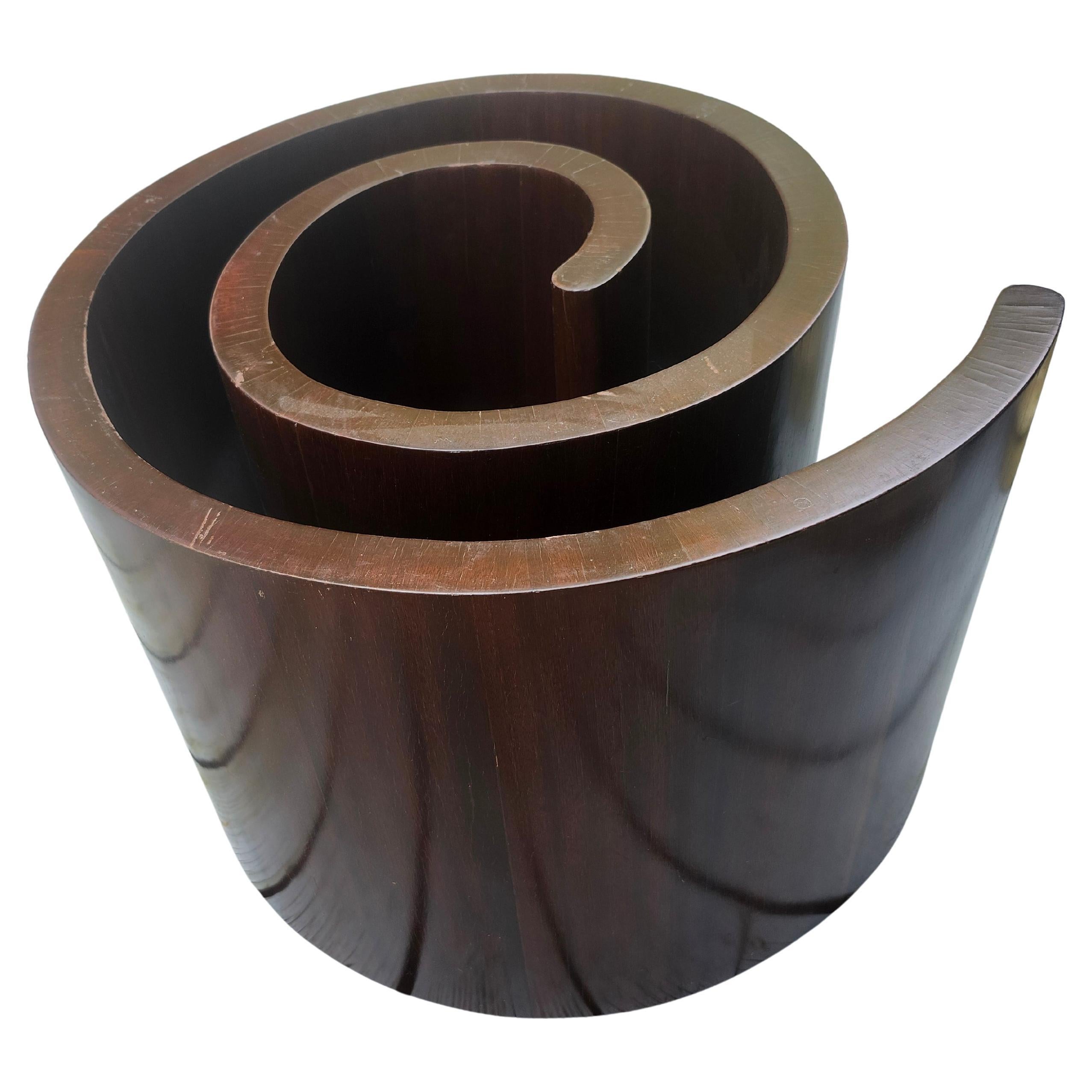 Mid-Century Modern Sculptural Walnut Snail Cocktail Table by Vladimir Kagan 1970