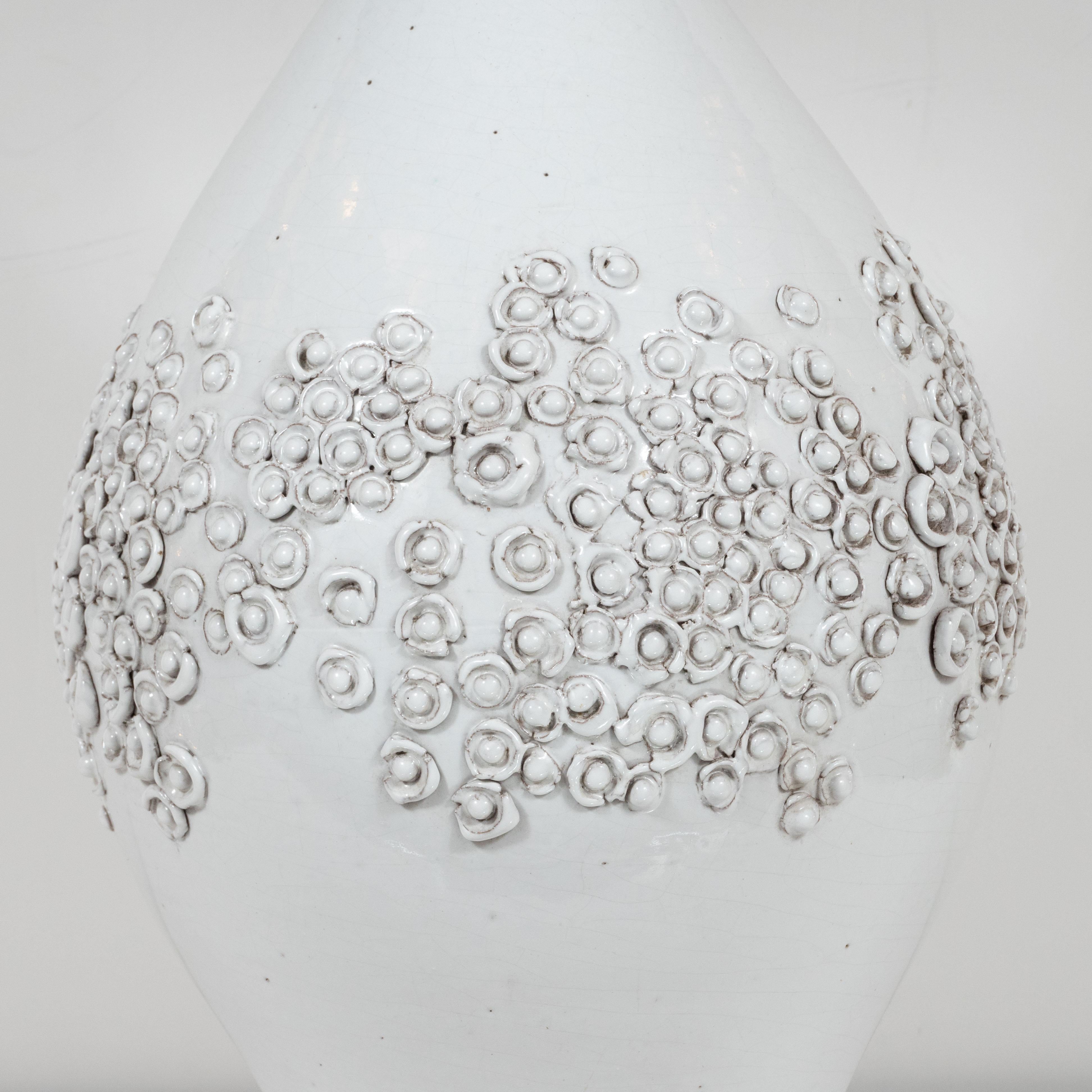 American Mid-Century Modern Sculptural White Ceramic Table Lamp by Design Technics