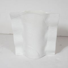 Mid-Century Modern Sculptural White Ceramic Vase by Johan van Loon for Rosenthal