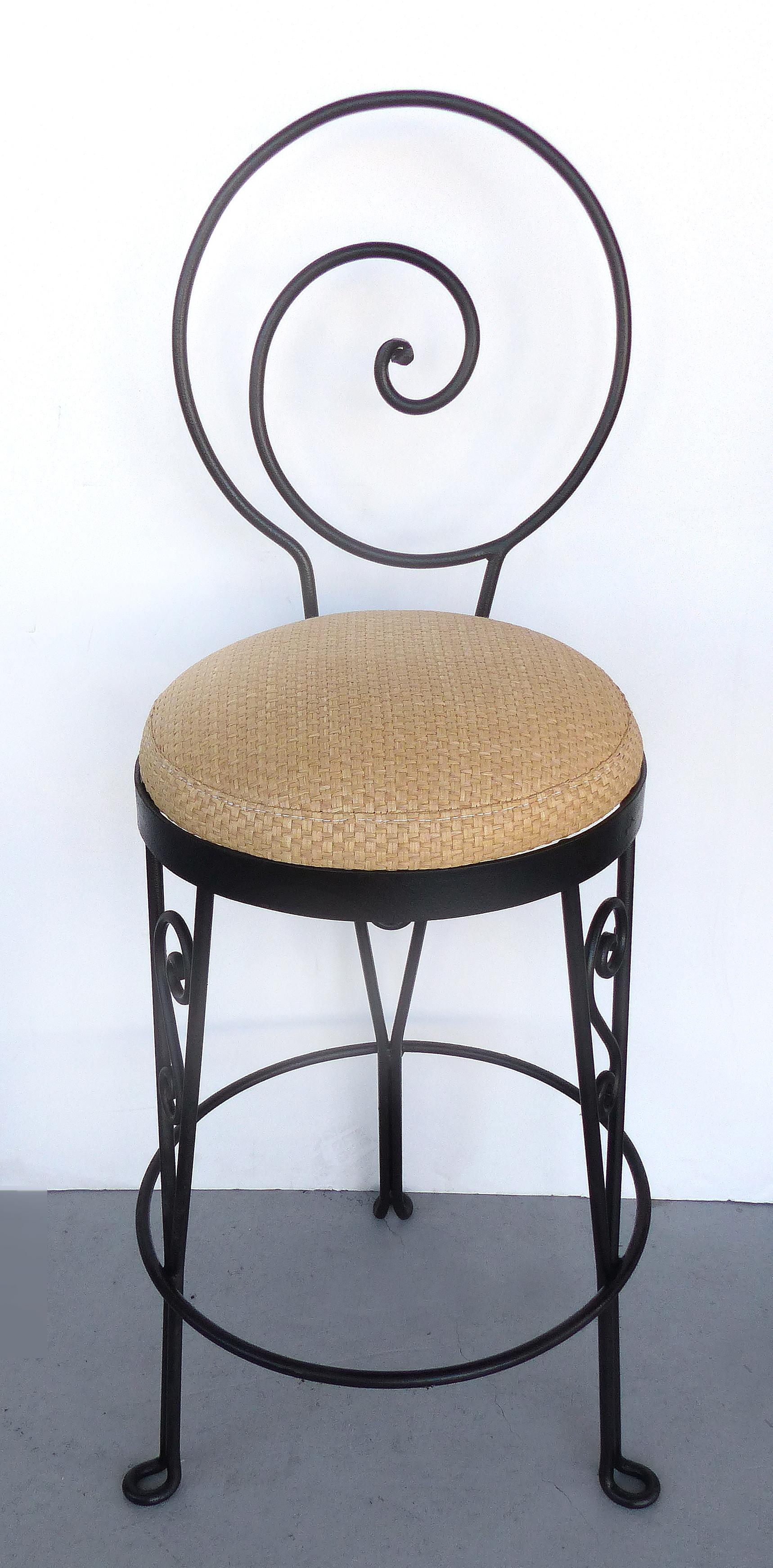 Mid-Century Modern Sculptural Wrought Iron Bar Stools

Offered for sale are Mid-Century Modern sculptural wrought iron bar stools which are being listed individuality with the availability of 9. The stools are are well made and quite substantial and