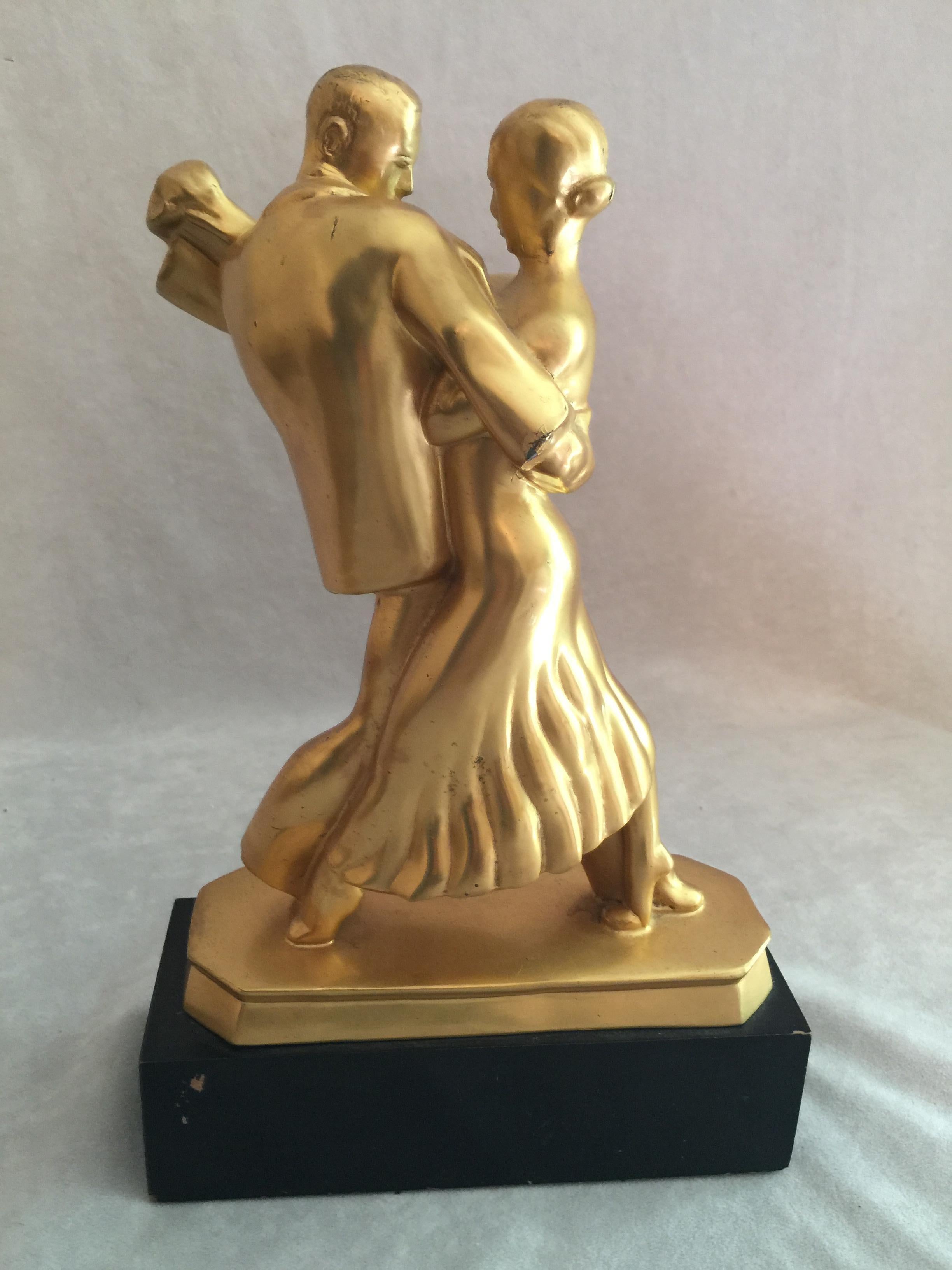 Mid-Century Modern Sculpture, Dance Couple, Presented as Trophy, Dated 1958 In Good Condition In Petaluma, CA