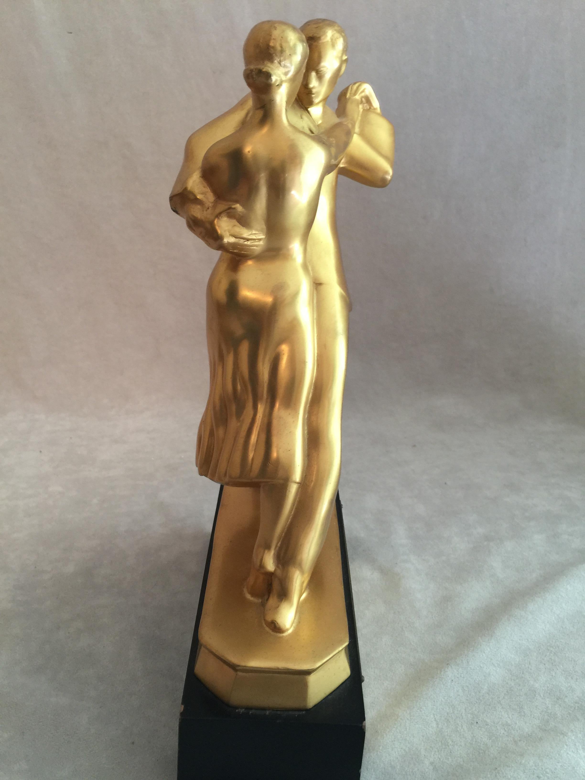 Mid-Century Modern Sculpture, Dance Couple, Presented as Trophy, Dated 1958 1