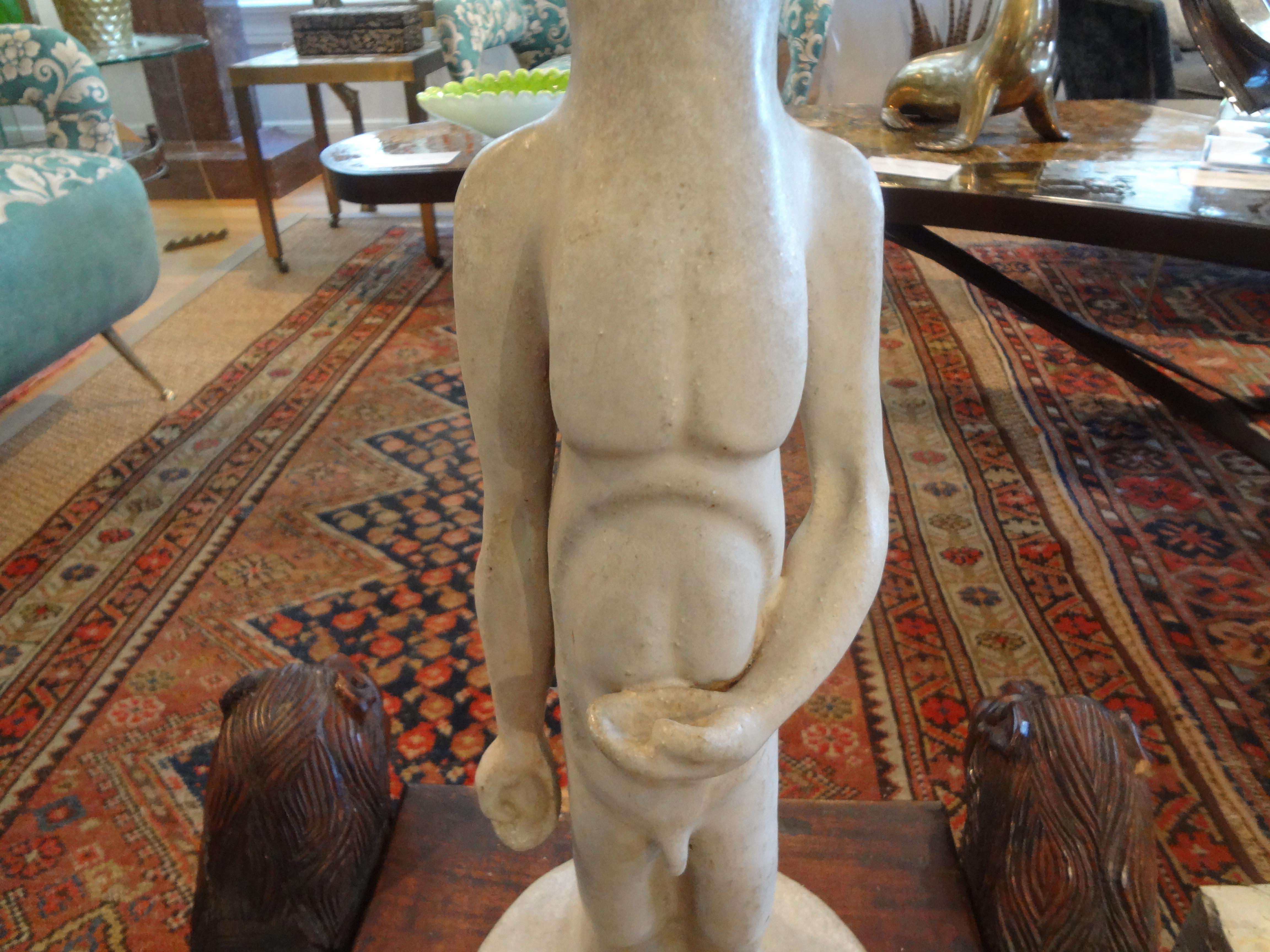 Mid-20th Century Mid-Century Modern Sculpture in the Manner of Amedeo Modigliani For Sale