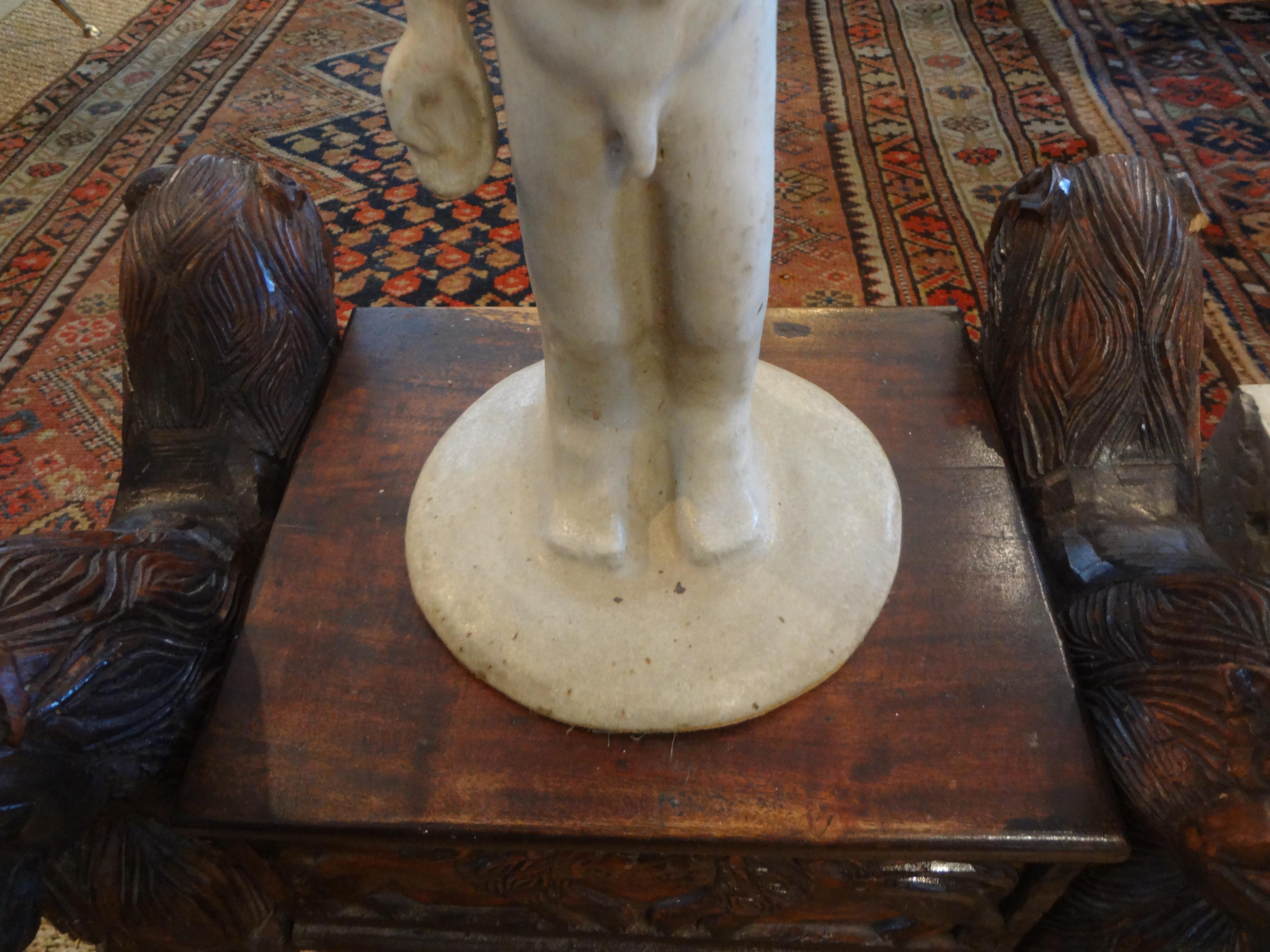 Clay Mid-Century Modern Sculpture in the Manner of Amedeo Modigliani For Sale