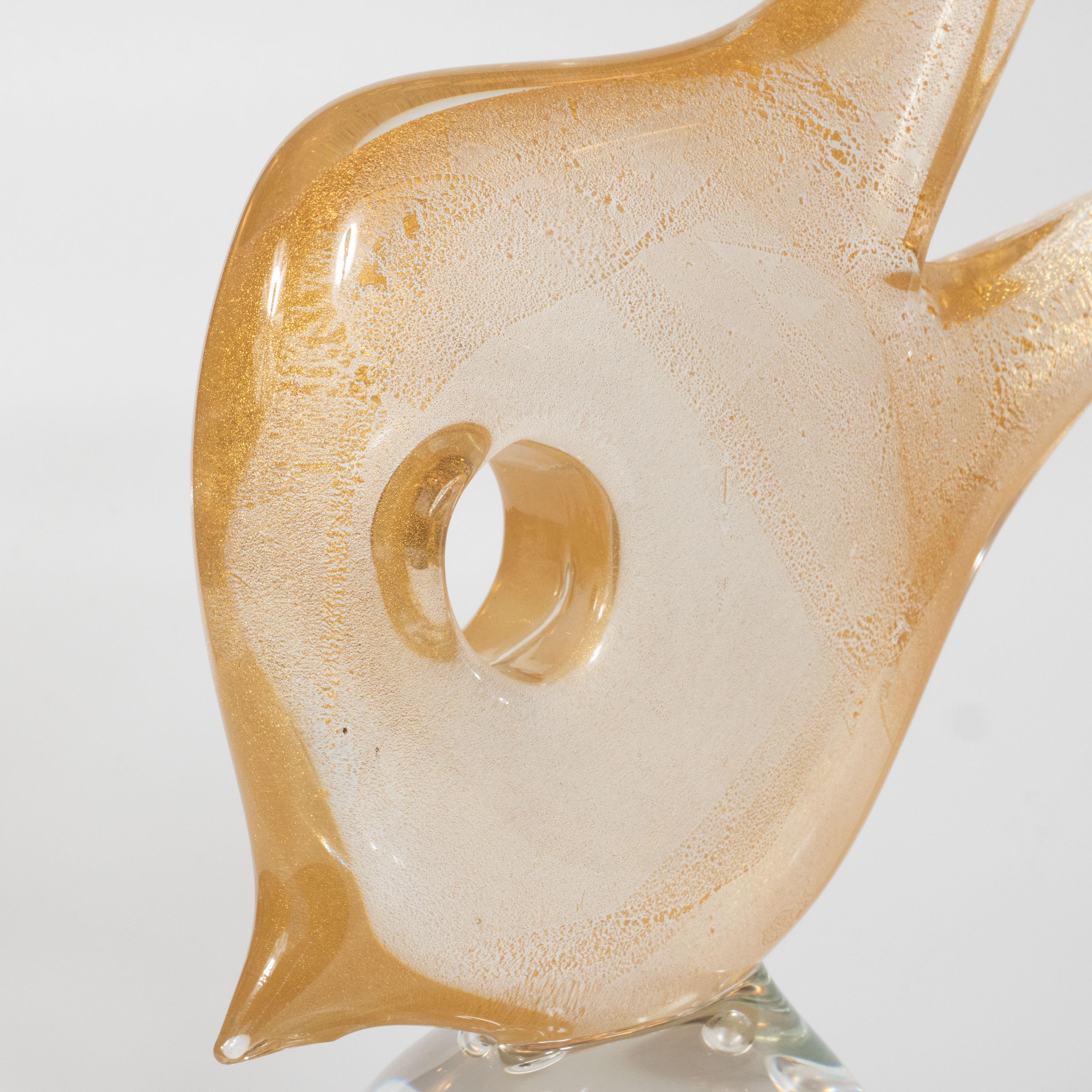 Mid-Century moderno Scultura moderna di metà secolo con scaglie d'oro giallo a 24 carati di Licio Zanetti in vendita