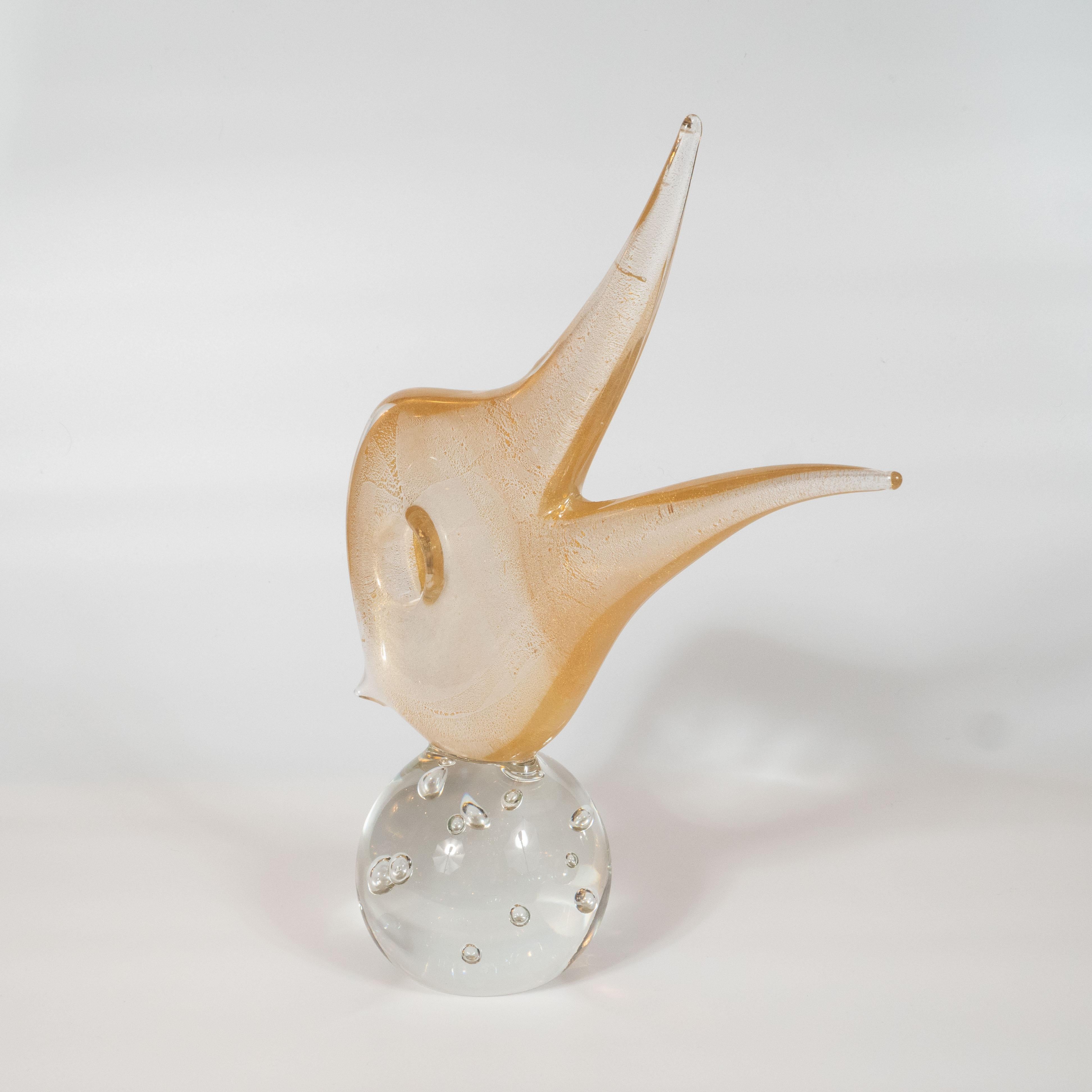 Oro Scultura moderna di metà secolo con scaglie d'oro giallo a 24 carati di Licio Zanetti in vendita