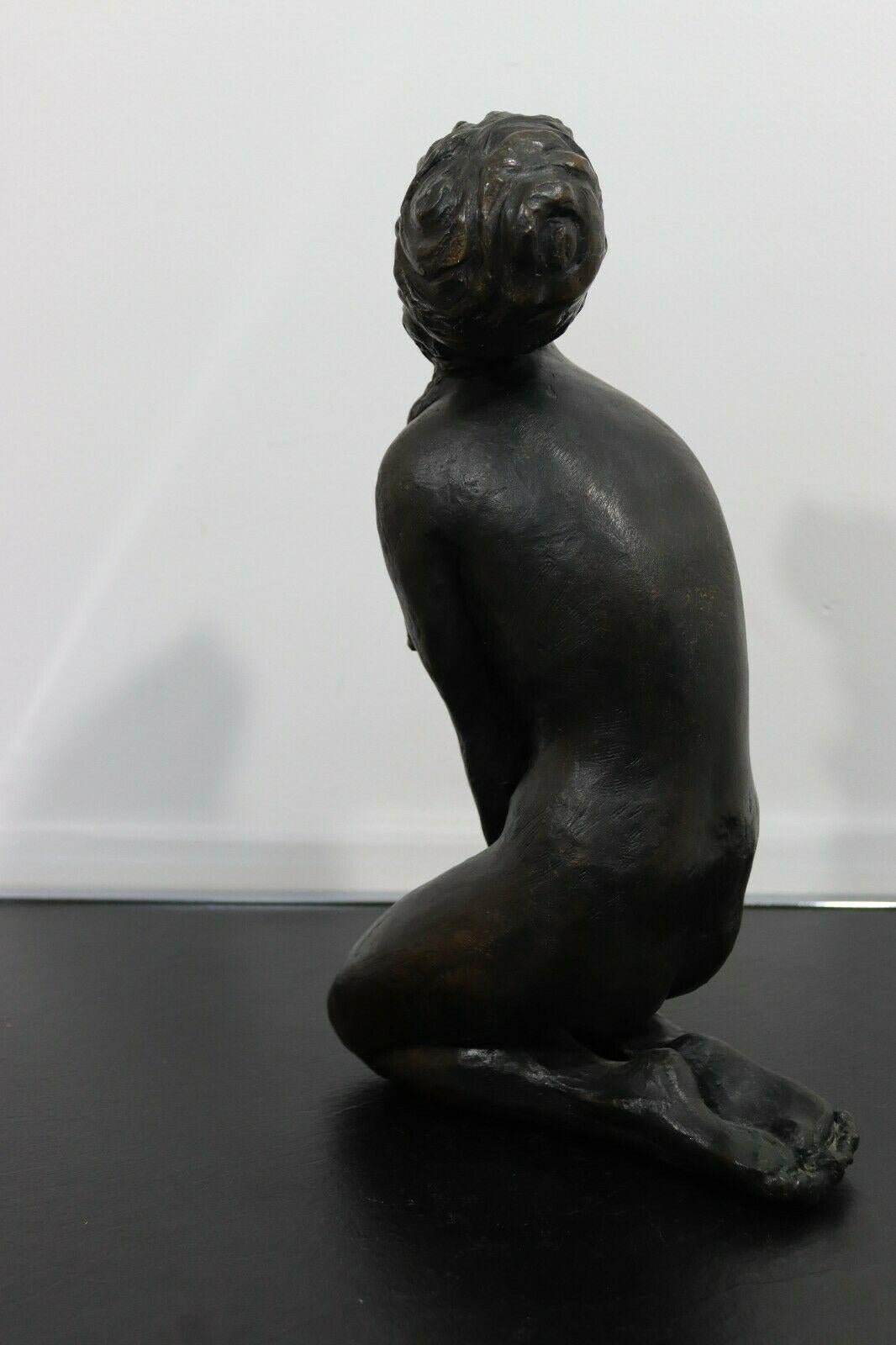 Mid-Century Modern Seated Woman Figure Modern Bronze Sculpture Betty Jacob, 1968 For Sale 4