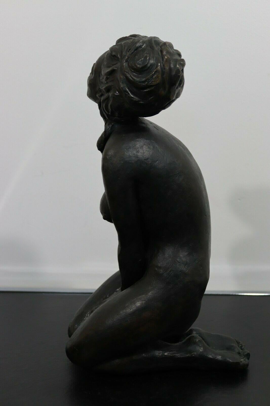 Mid-Century Modern Seated Woman Figure Modern Bronze Sculpture Betty Jacob, 1968 For Sale 5
