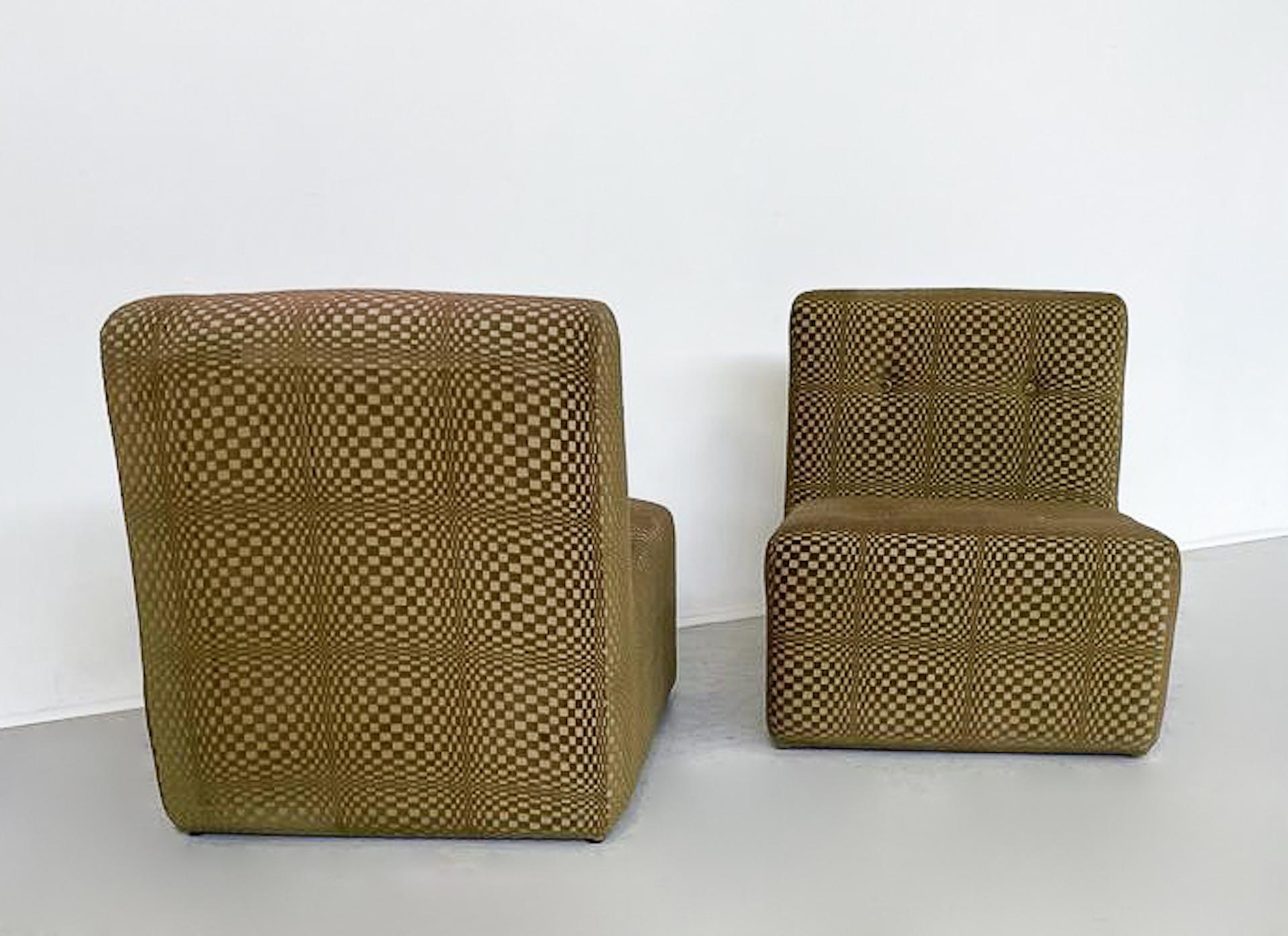 Italian Mid-Century Modern Seating Set, Italy, 1970s - Original Fabric For Sale