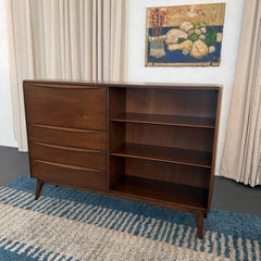 Mid-Century Modern Secretary Desk Bookcase Cabinet By Heywood-Wakefield