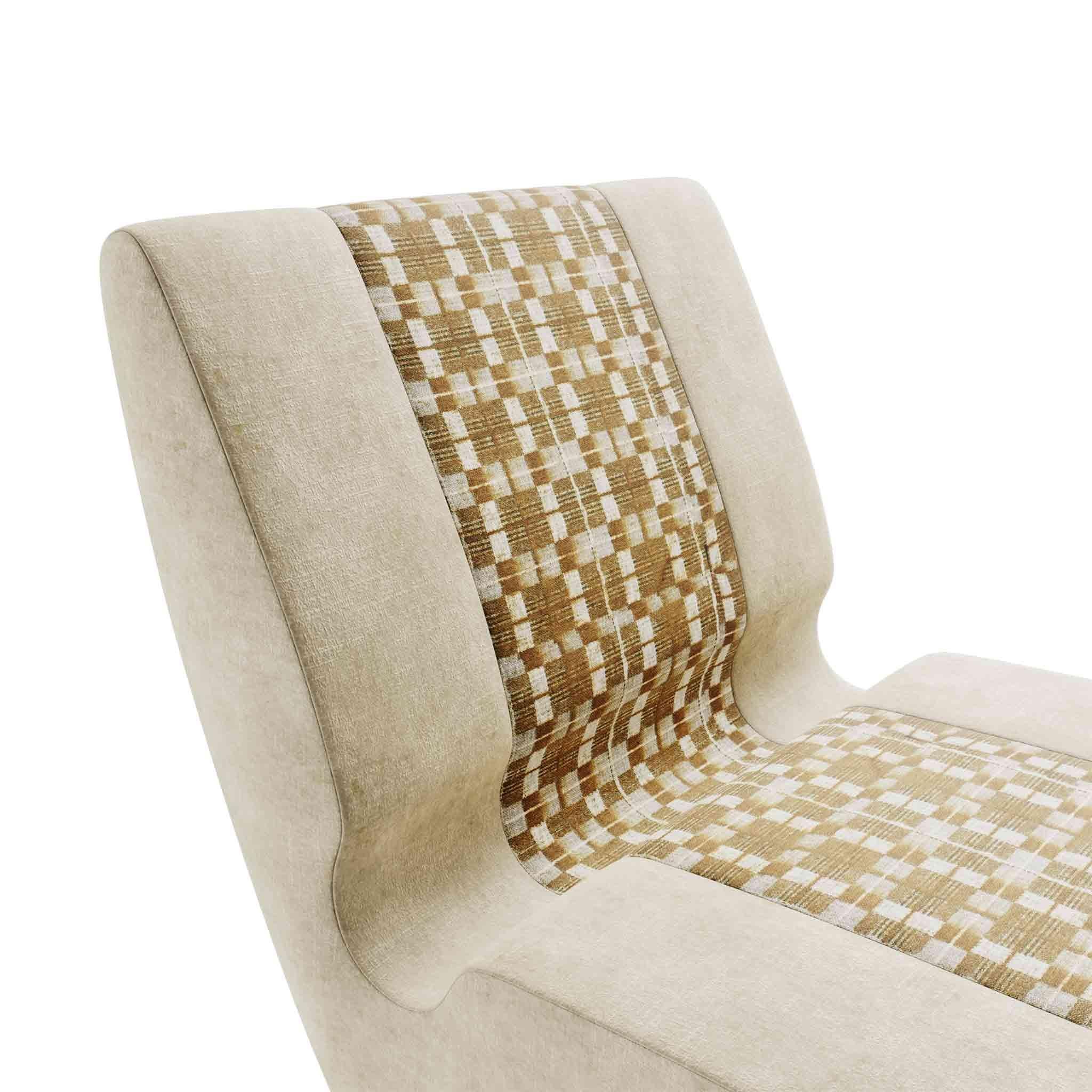 Der Gyvaté-Sessel ist ein exquisites Designerstück für hochwertige Innenausstattungsprojekte. Der Sessel ermöglicht eine individuelle Zusammenstellung; er kann mit einem anderen zu einem modularen Sofa kombiniert werden. Ein AM Contemporary Sessel,