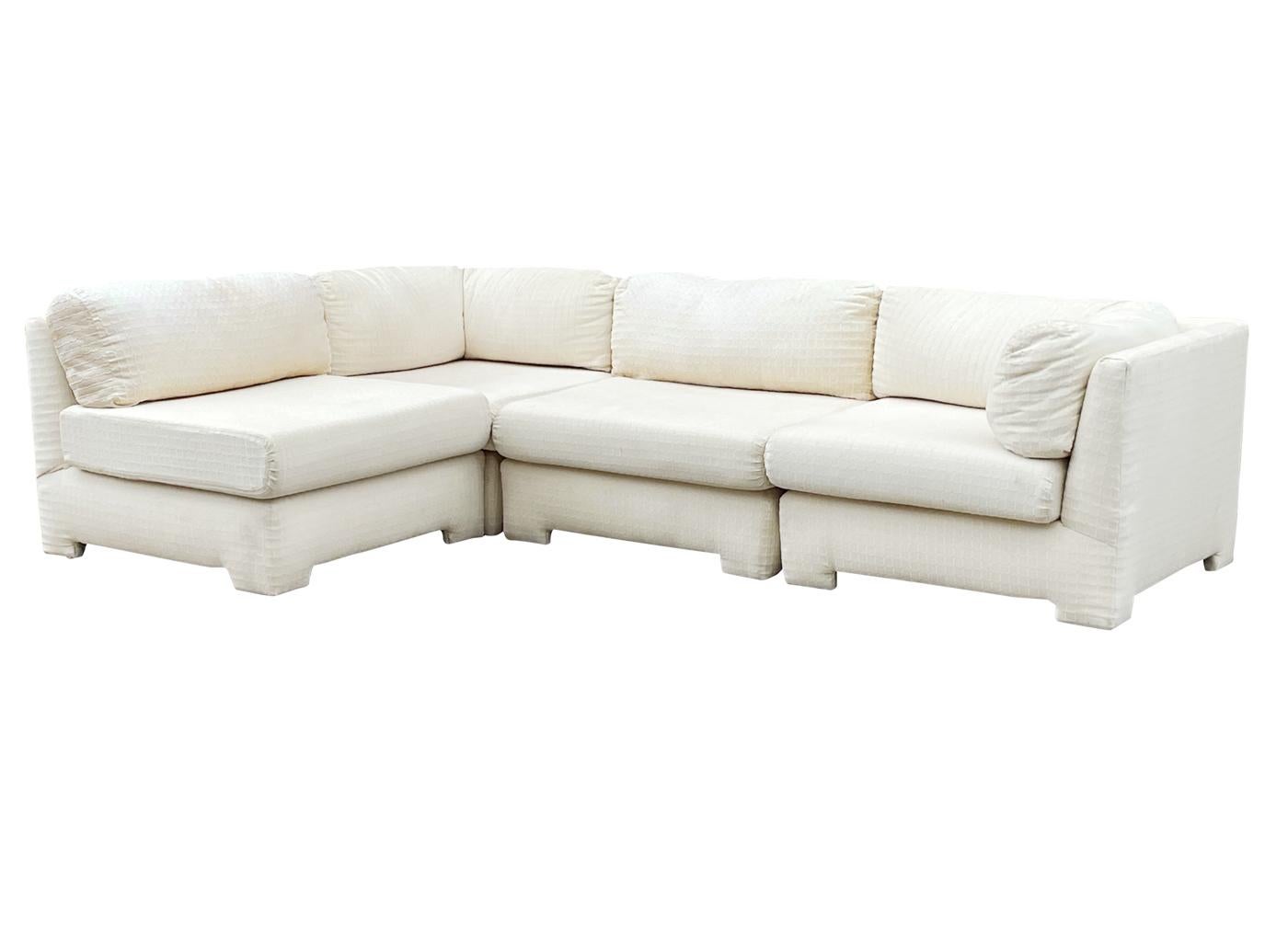 Mid-Century Modern Sectional or Modular Parsons Sofa Set,  Left or Right Hand In Good Condition In Philadelphia, PA