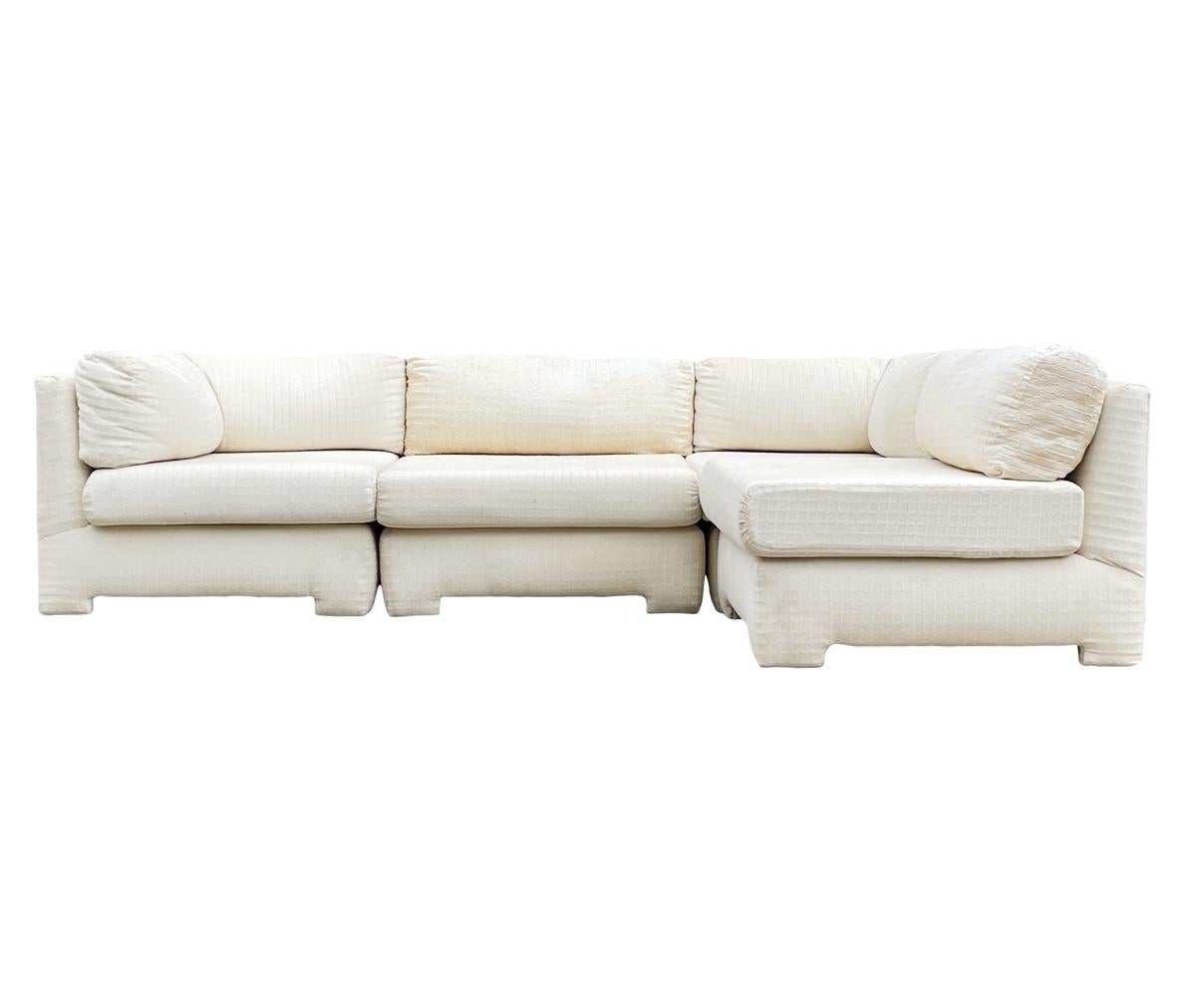 Late 20th Century Mid-Century Modern Sectional or Modular Parsons Sofa Set,  Left or Right Hand