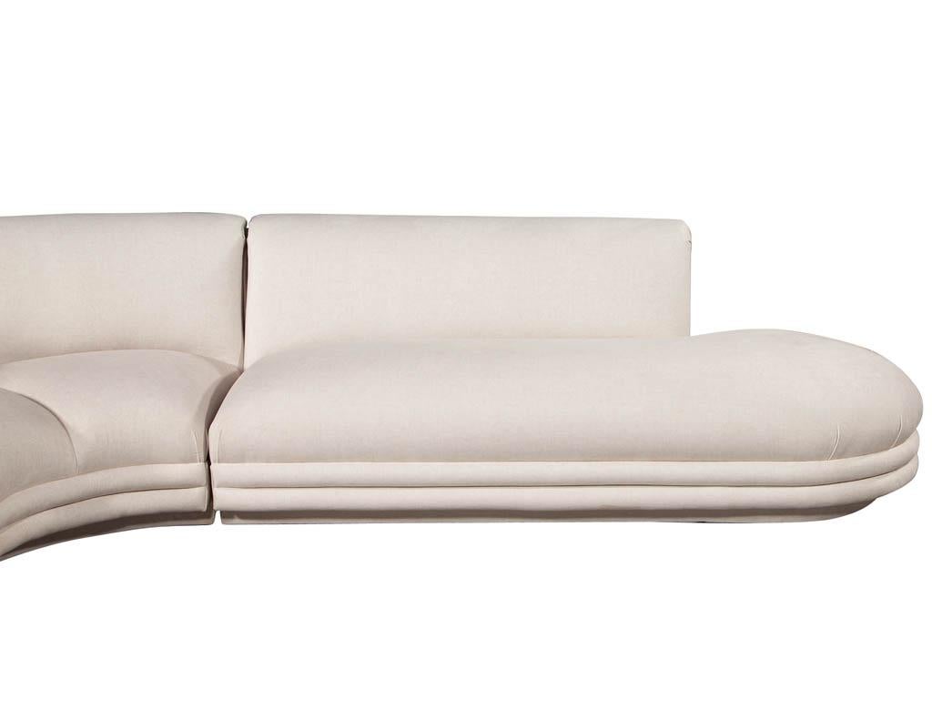 Fabric Mid-Century Modern Sectional Sofa Attributed to Directional Vladimir Kagan