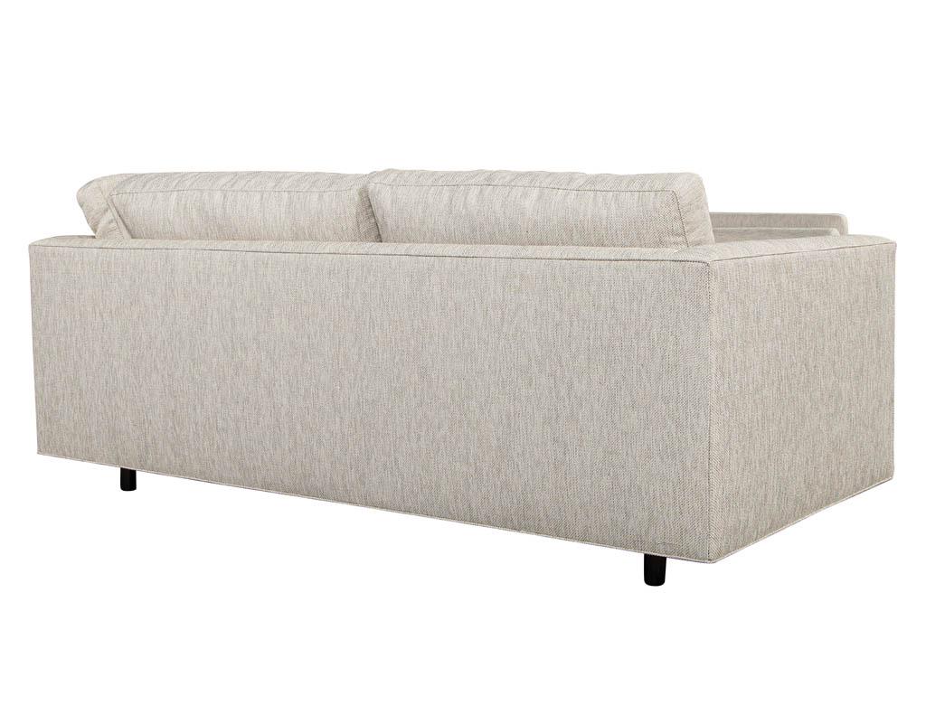 Mid-Century Modern Sectional Sofa in Textured Linen For Sale 12