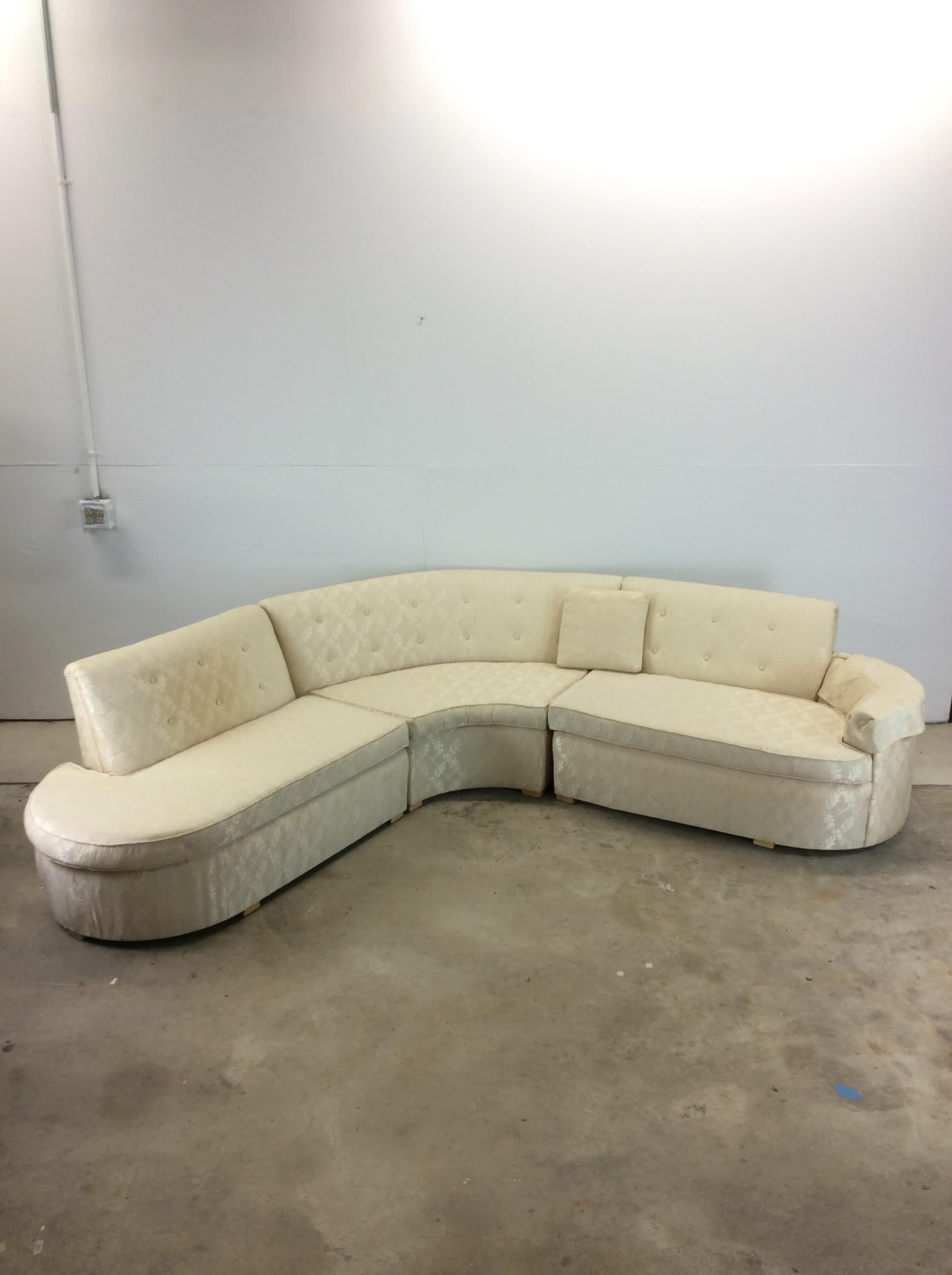 Canapé sectionnel moderne du milieu du siècle avec tissu d'ameublement vintage en vente 5