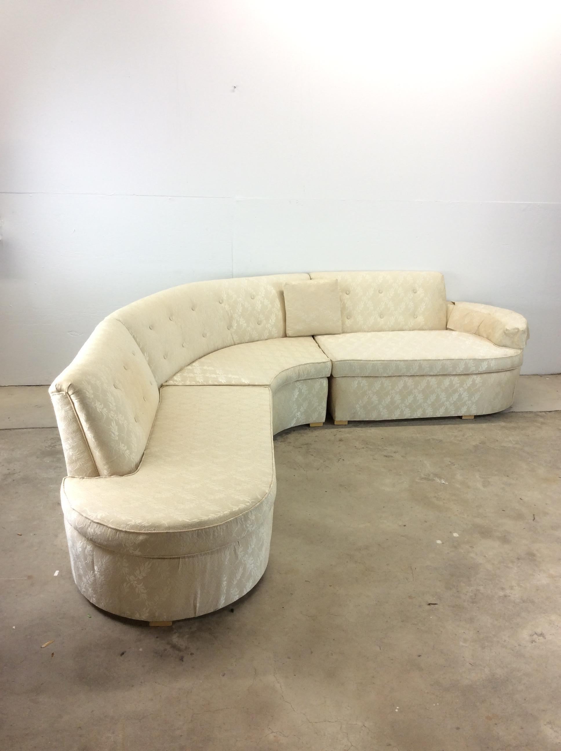 Américain Canapé sectionnel moderne du milieu du siècle avec tissu d'ameublement vintage en vente