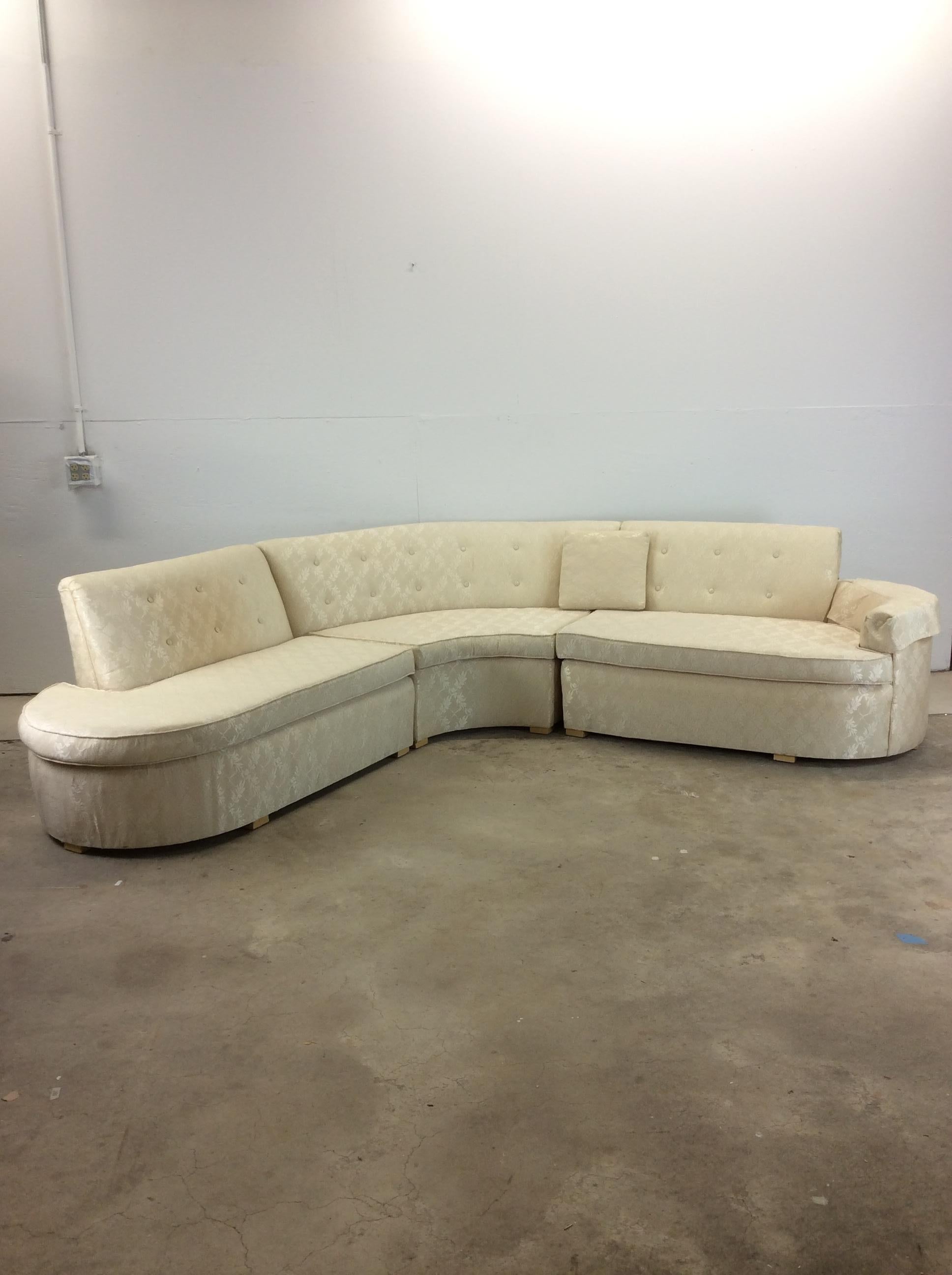 Canapé sectionnel moderne du milieu du siècle avec tissu d'ameublement vintage en vente 1