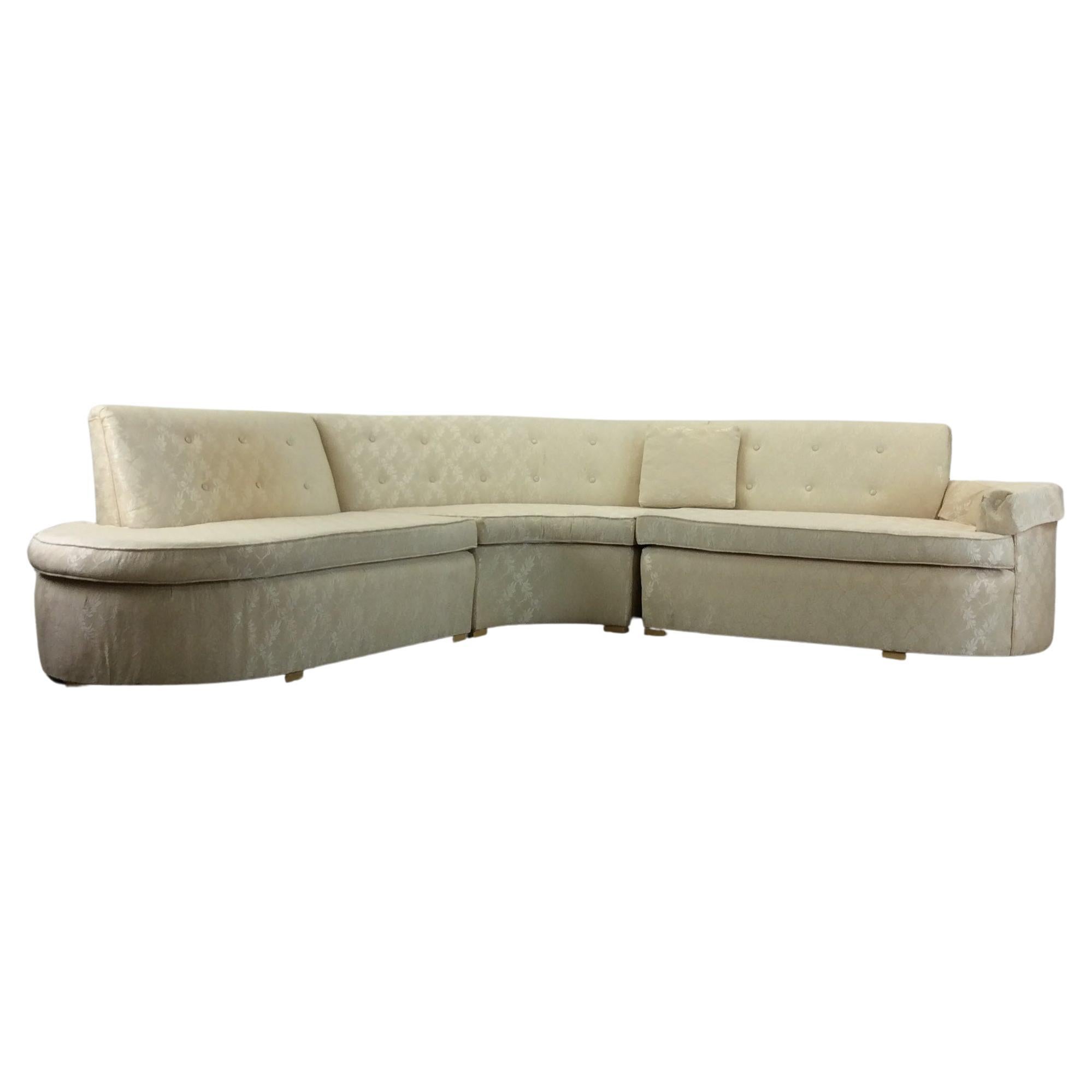 Mid Century Modern Sectional Sofa with Vintage Upholstery