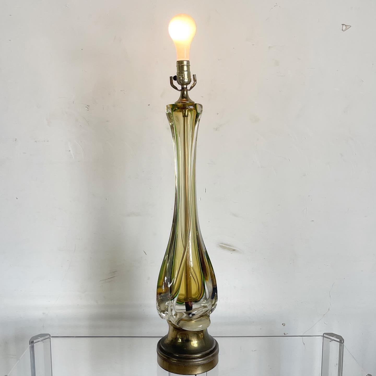 Mid-Century Modern Mid Century Modern Seguso Murano Glass Table Lamp For Sale