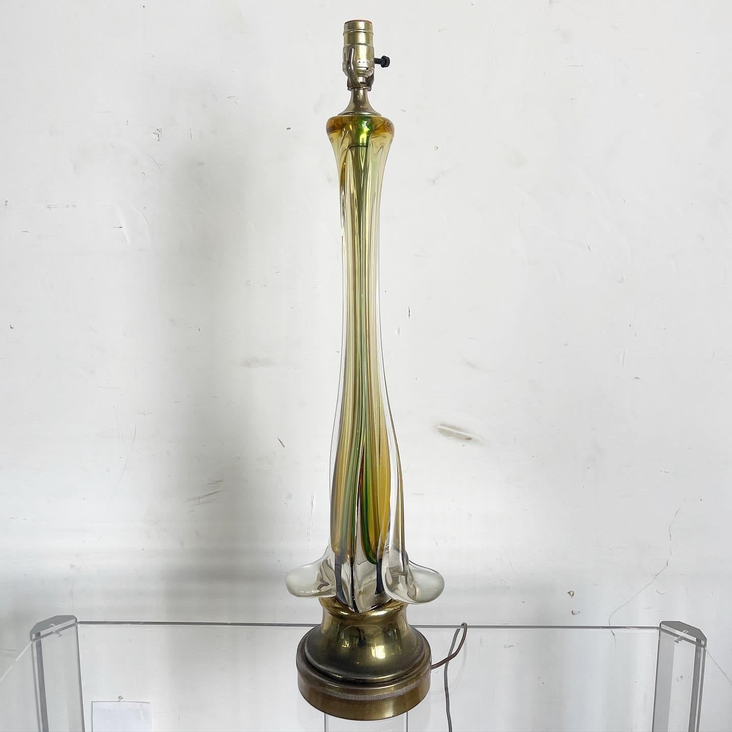 Italian Mid Century Modern Seguso Murano Glass Table Lamp For Sale