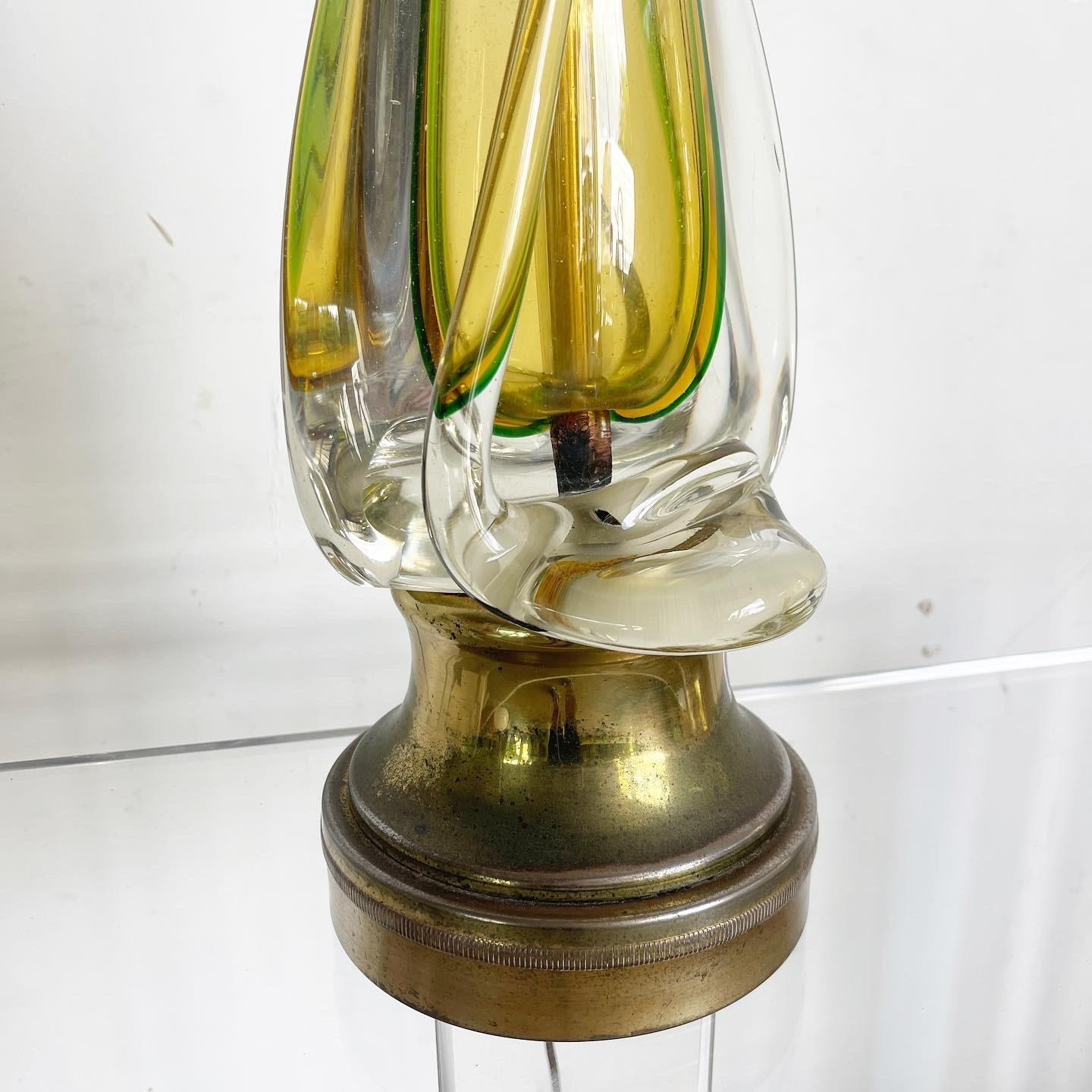 Mid-20th Century Mid Century Modern Seguso Murano Glass Table Lamp For Sale