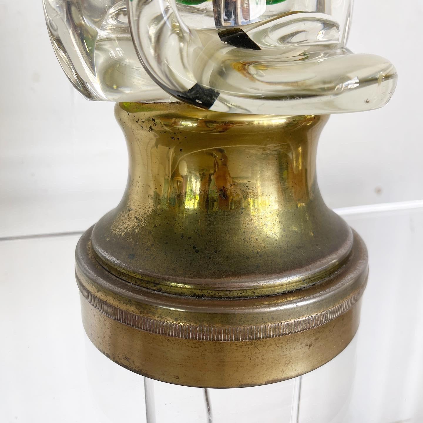 Mid Century Modern Seguso Murano Glass Table Lamp For Sale 1