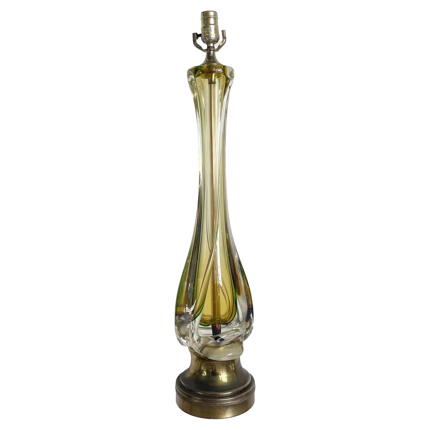 Mid Century Modern Seguso Murano Glass Table Lamp For Sale