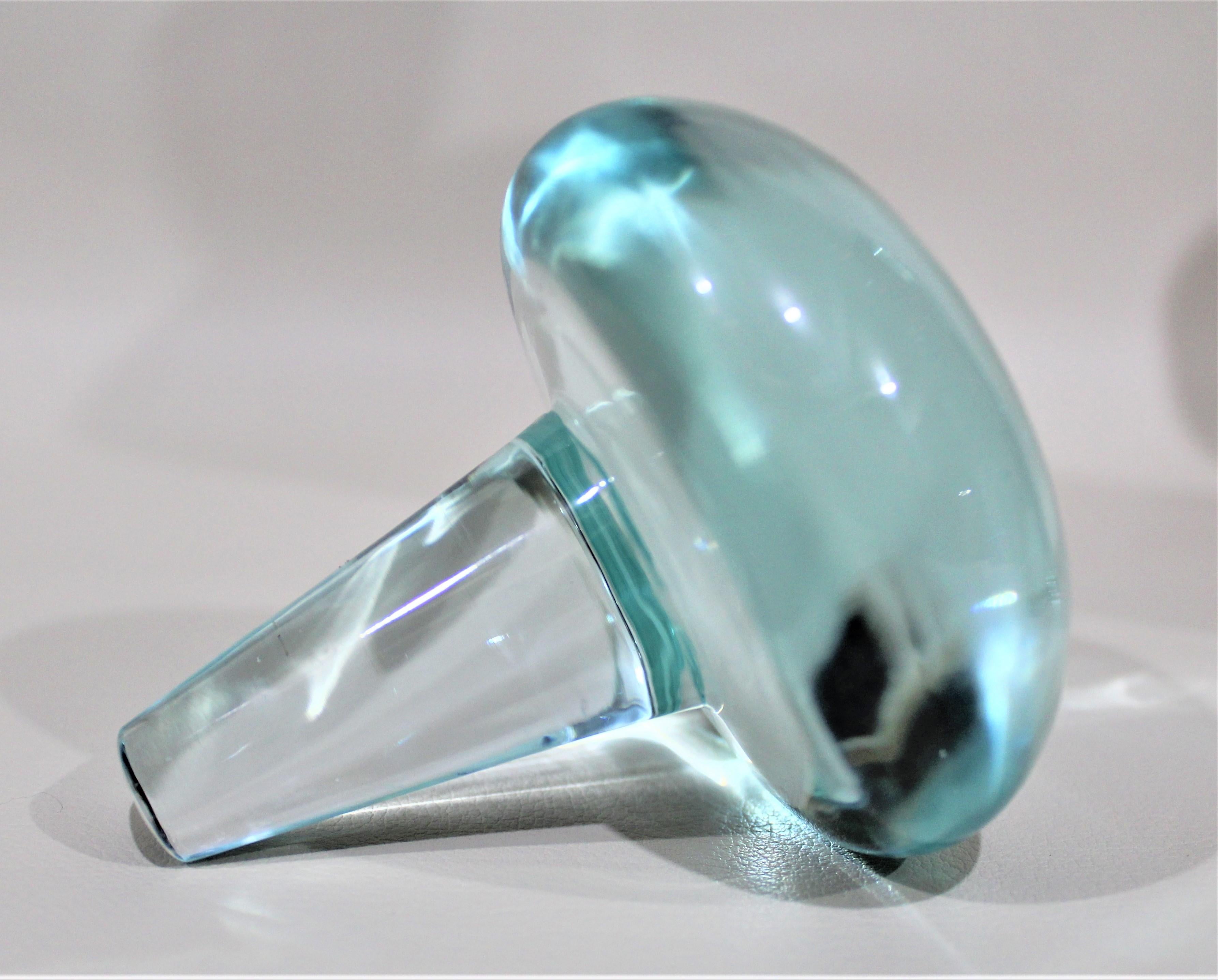 Italian Mid-Century Modern Murano Blue & Rust Art Glass Bottle with Stopper For Sale
