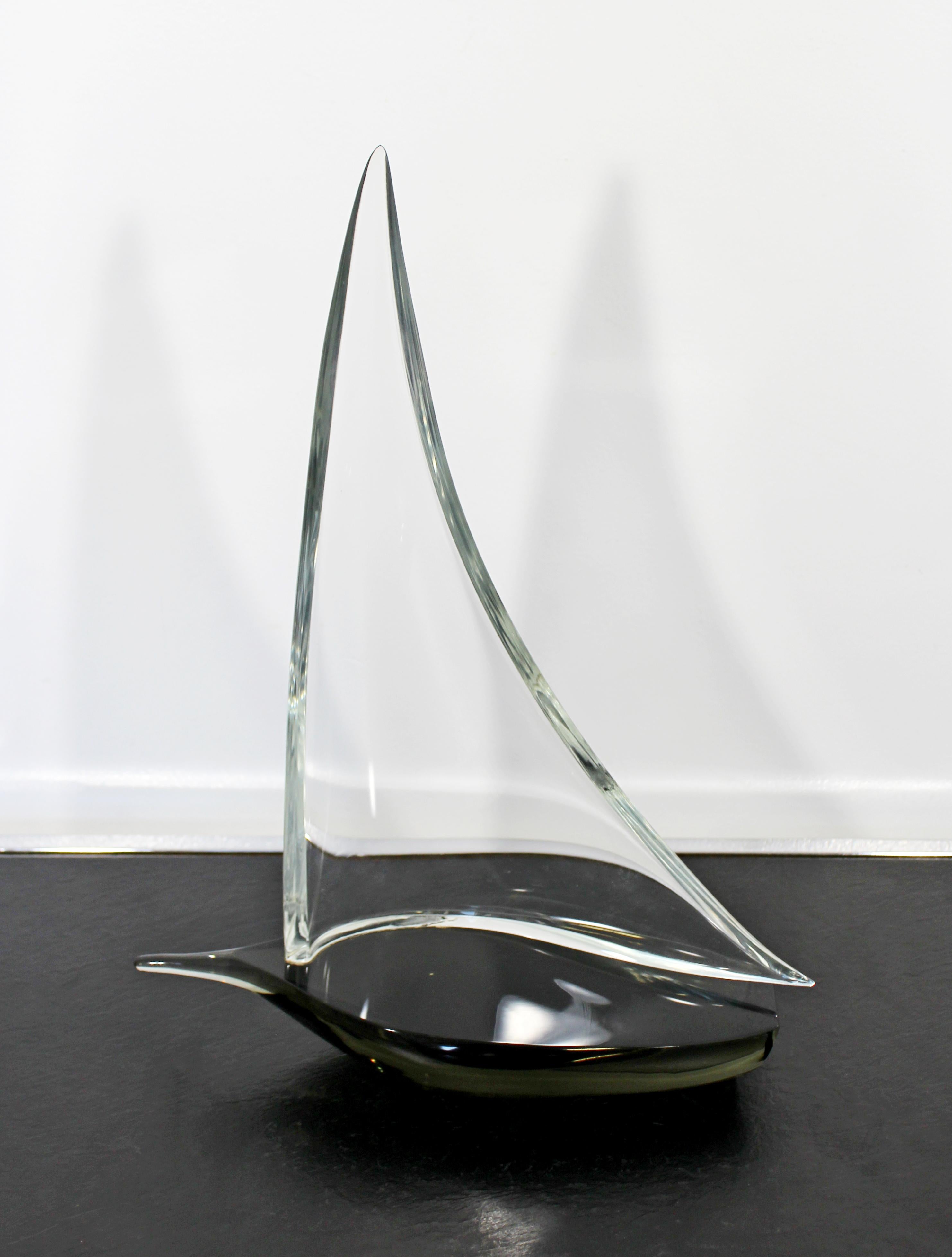 For your consideration is a gorgeous glass art table sculpture of a sailboat, signed Seguso AV. In excellent condition. The dimensions are 13.5