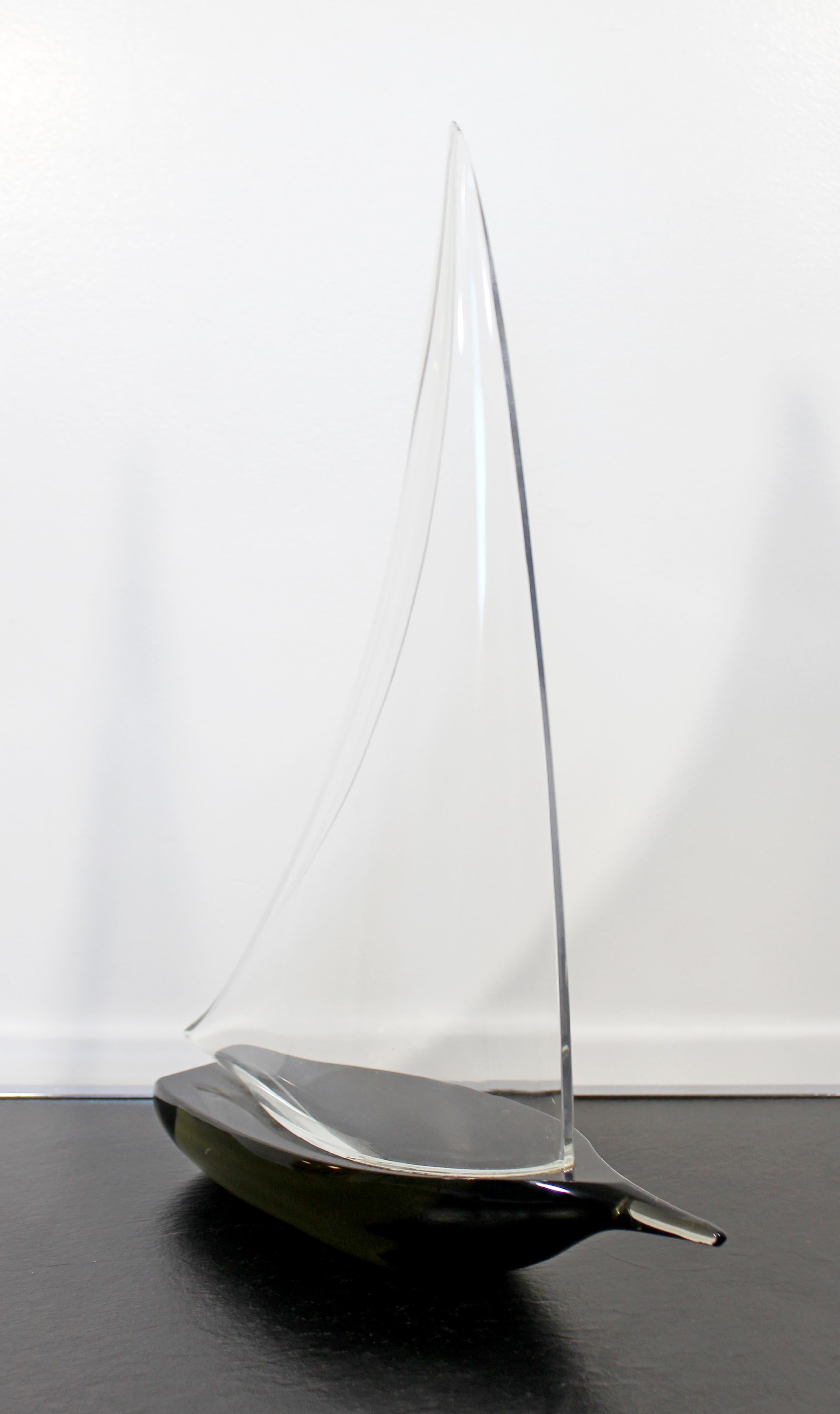 Mid-Century Modern Seguso Vetri D'arte Glass Sailboat Table Sculpture Italian 1