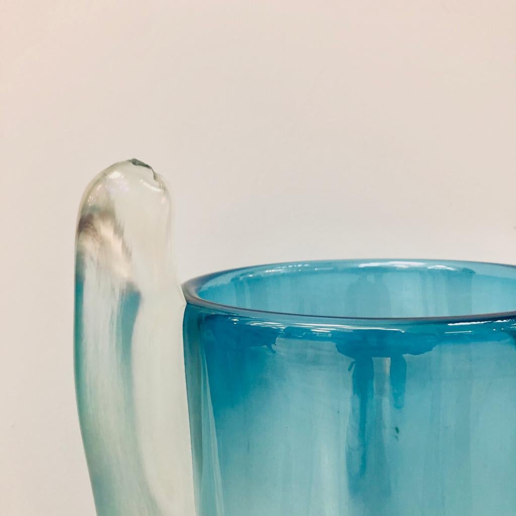 Mid-Century Modern Seguso Vetri d'Arte Blue Italian Murano Glass Vase, 1960 7