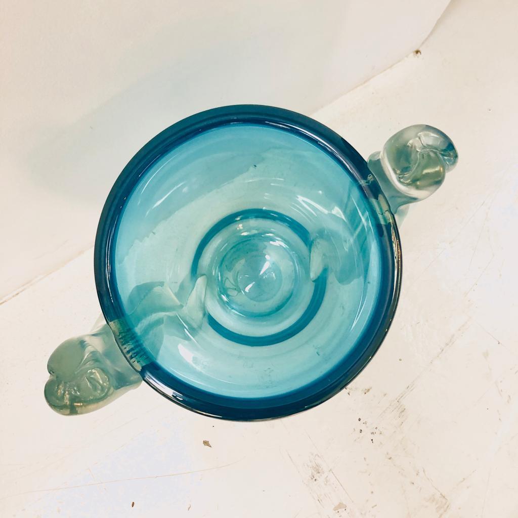 Mid-Century Modern Seguso Vetri d'Arte Blue Italian Murano Glass Vase, 1960 8