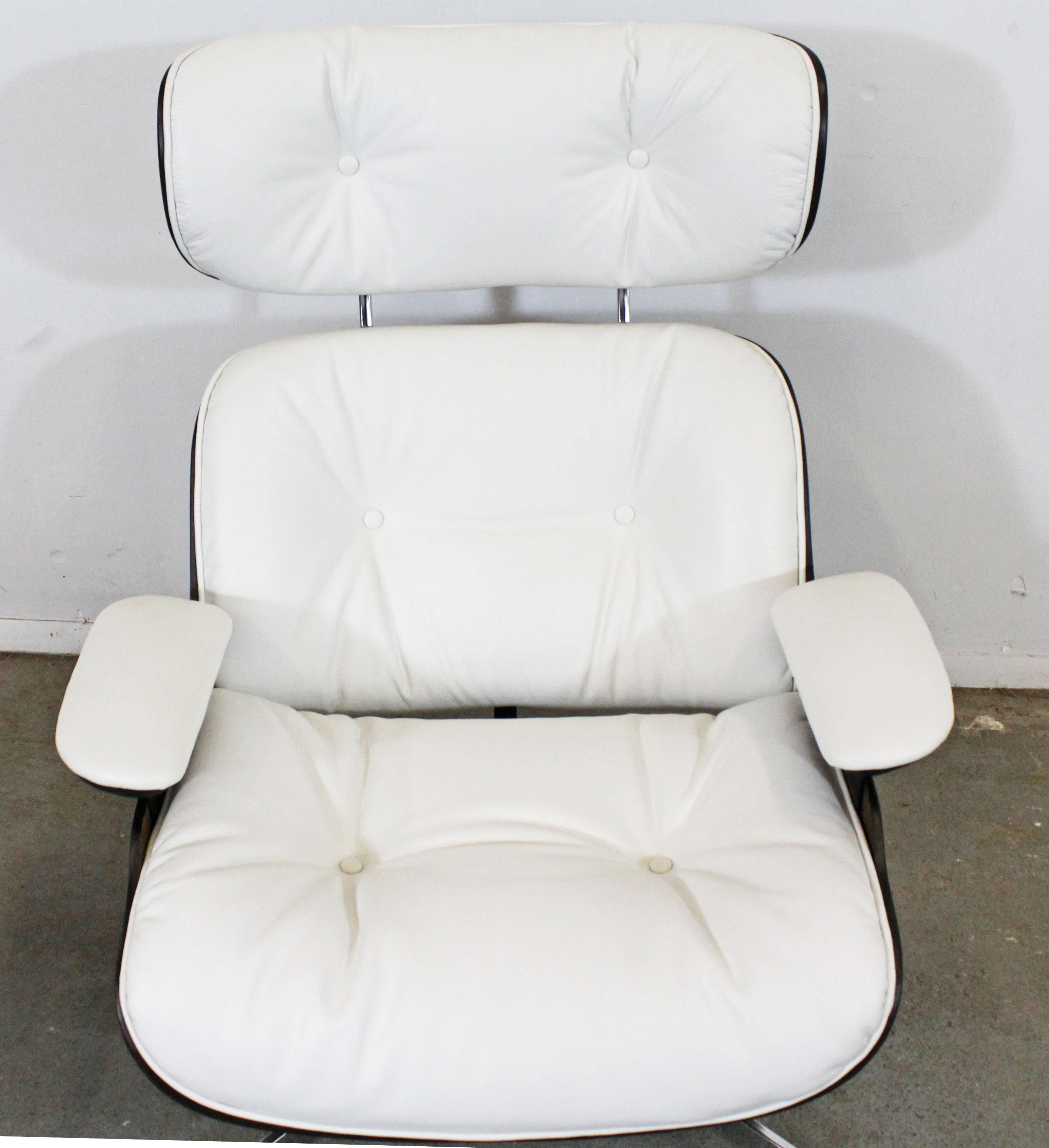 Mid-Century Modern Selig Eames Leather Lounge Chair and Ottoman In Good Condition In Wilmington, DE