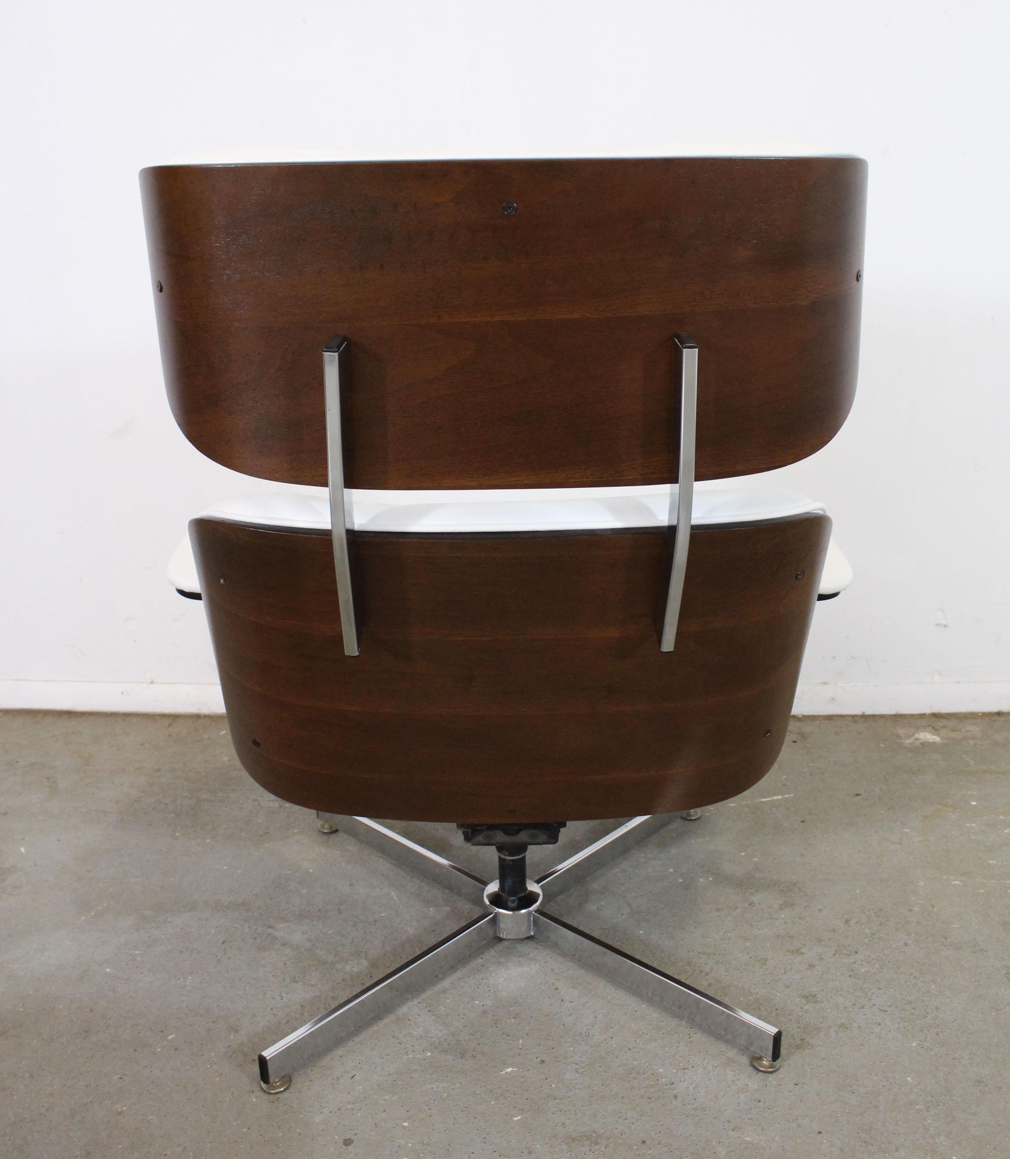 Mid-20th Century Mid-Century Modern Selig Eames Leather Lounge Chair and Ottoman