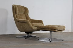 Mid-Century Modern Selig Imperial Overman Egg Style Lounge Chair & Ottoman