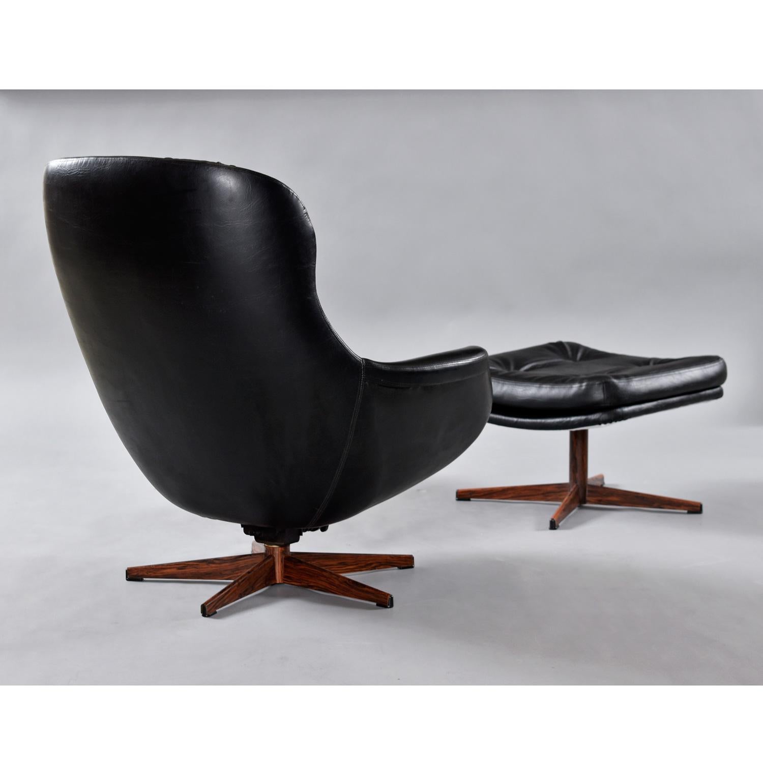 Metal Mid-Century Modern Selig Imperial Swivel Pod Egg Chair Recliner and Ottoman