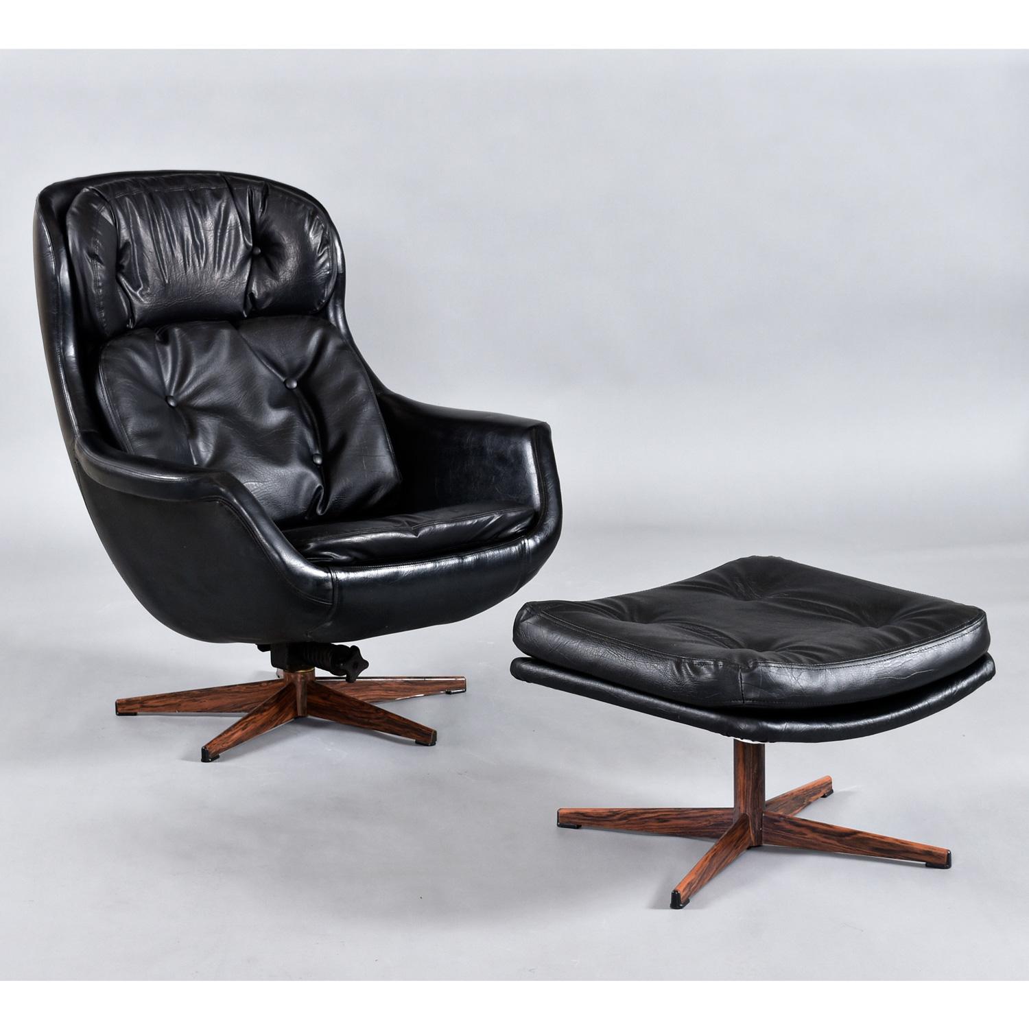 Mid-Century Modern Selig Imperial Swivel Pod Egg Chair Recliner and Ottoman 1