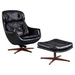 Used Mid-Century Modern Selig Imperial Swivel Pod Egg Chair Recliner and Ottoman