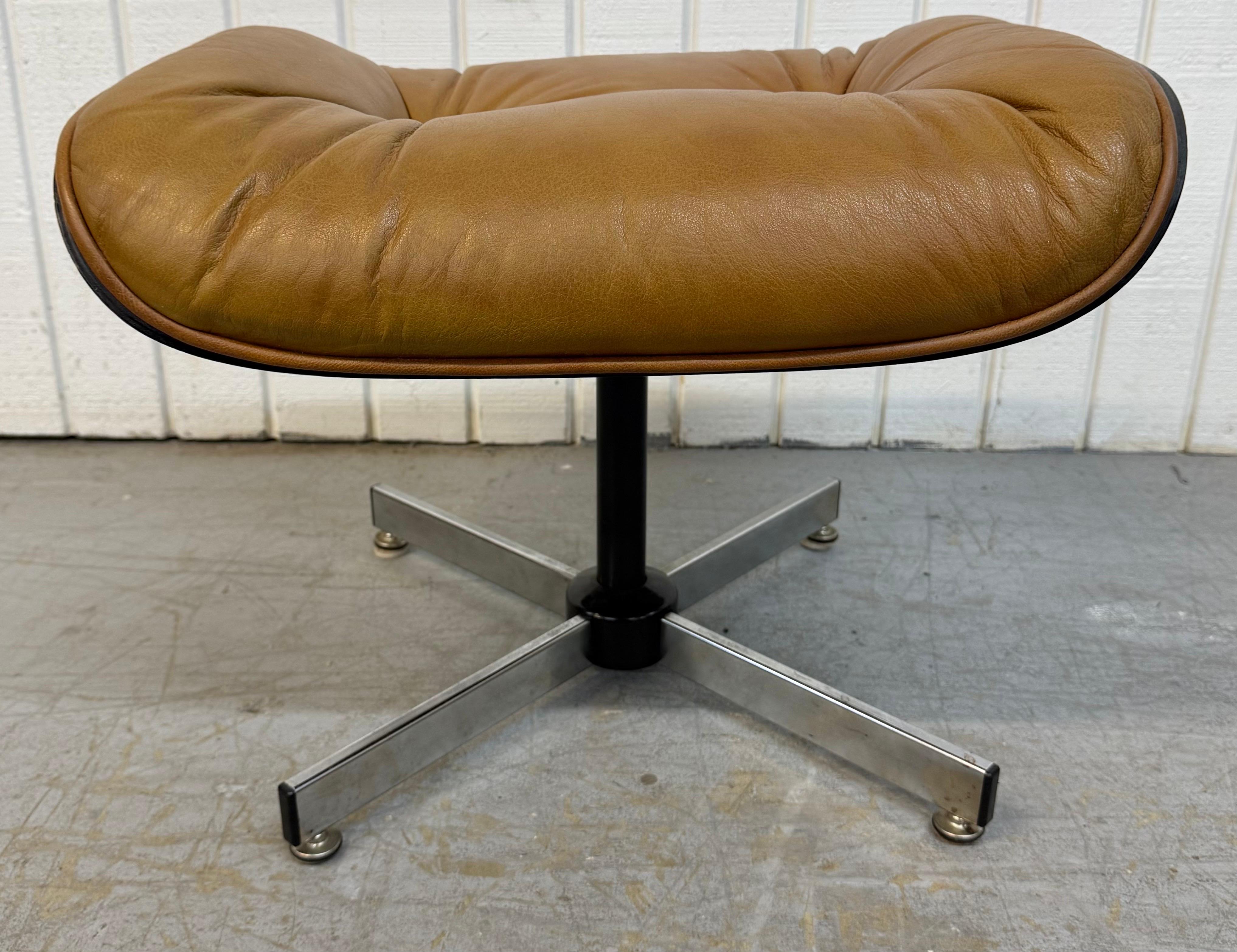 Mid-Century Modern Selig Leather Eames Lounge Chair & Ottoman For Sale 2