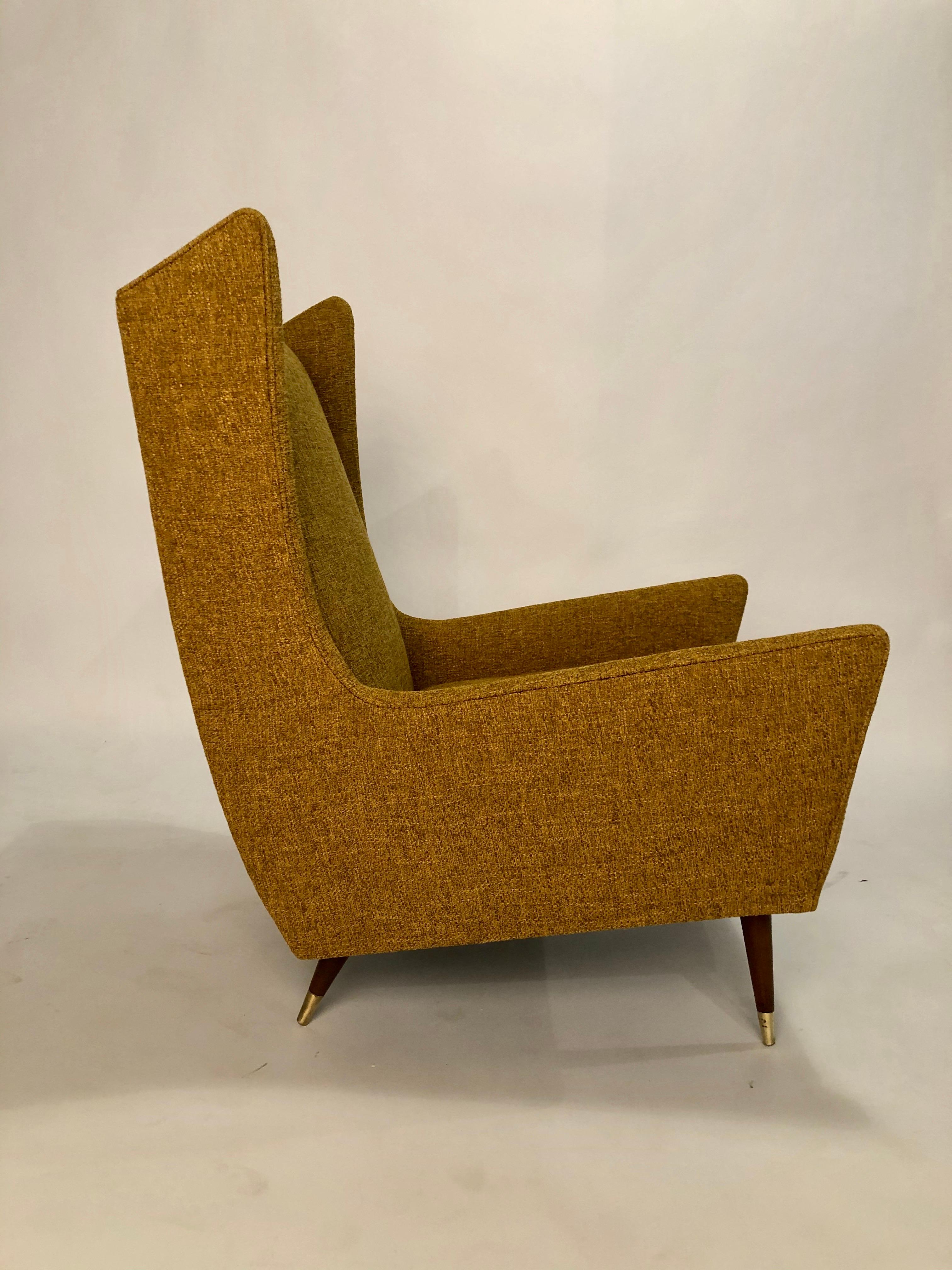 Fabric Mid-Century Modern Selig Wing Chair