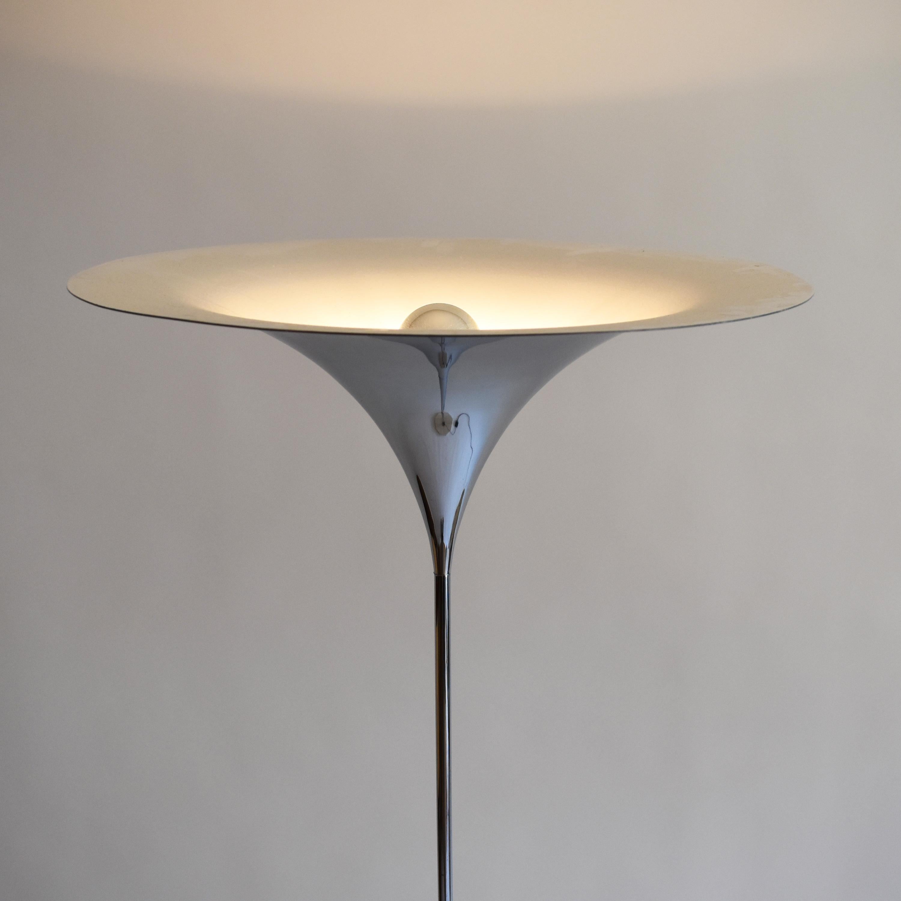 Mid-Century Modern Semi Floor Lamp with Travertine Base, Italy, 1970 In Good Condition In Le Grand-Saconnex, CH