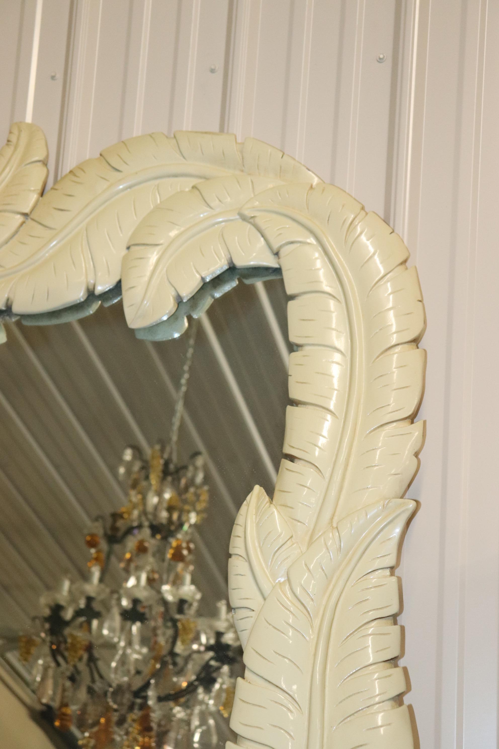 Mid-Century Modern Mid Century Modern Serge Roche Style Feather Mirror Circa 1970 For Sale