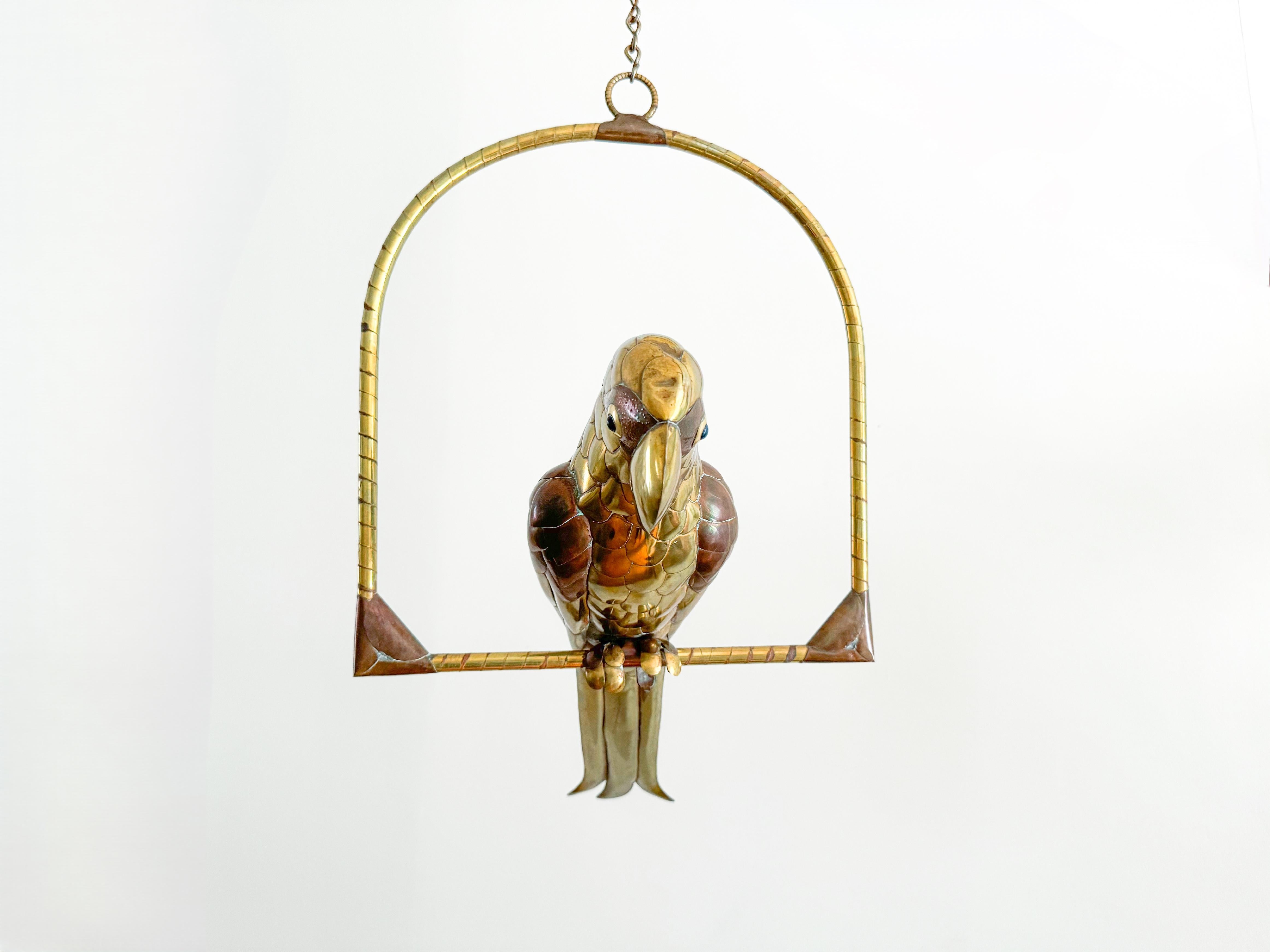 Mid-Century Modern Mid Century Modern Sergio Bustamante Parrot Brass Sculpture 1970s