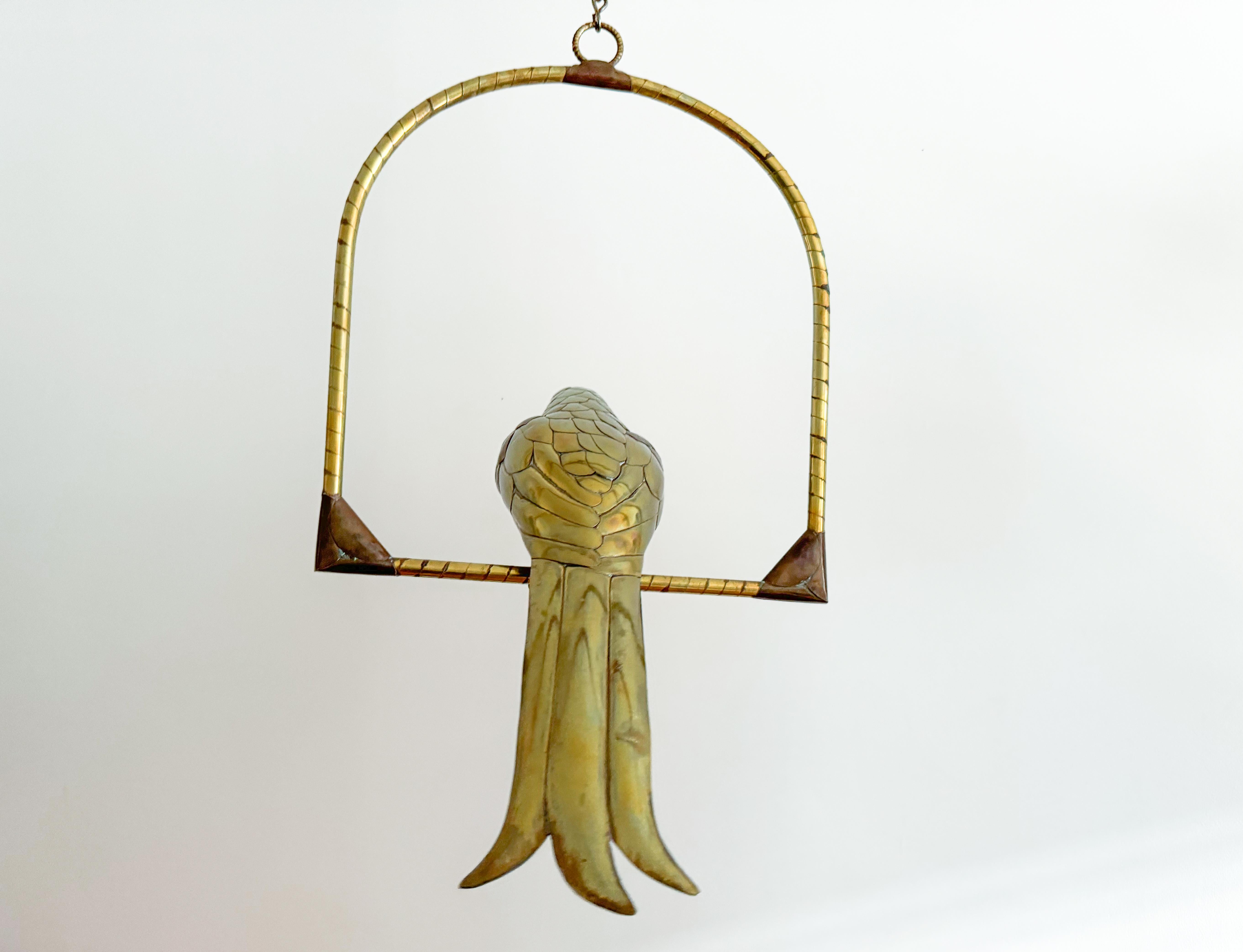 20th Century Mid Century Modern Sergio Bustamante Parrot Brass Sculpture 1970s