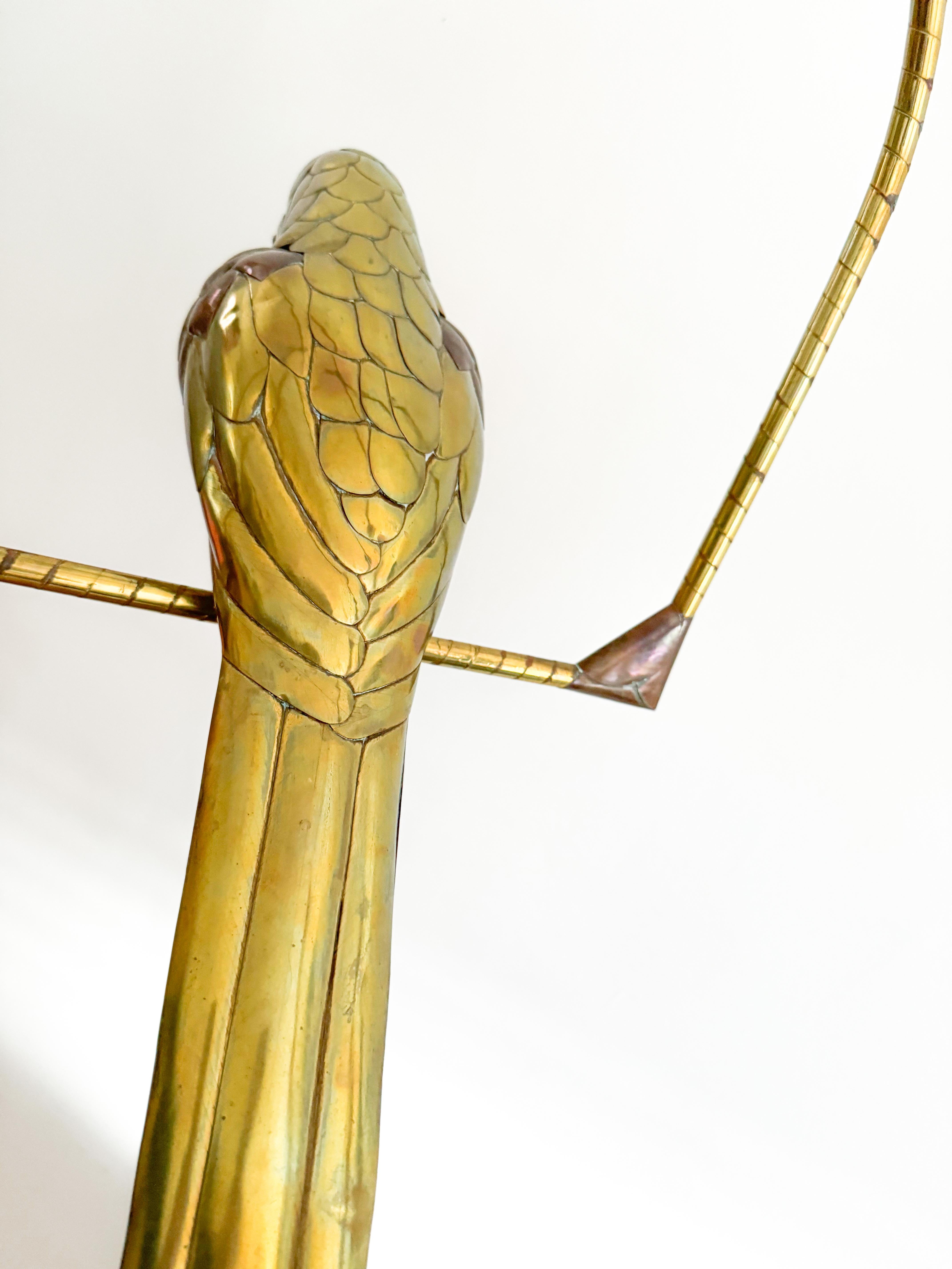 Mid Century Modern Sergio Bustamante Parrot Brass Sculpture 1970s 2